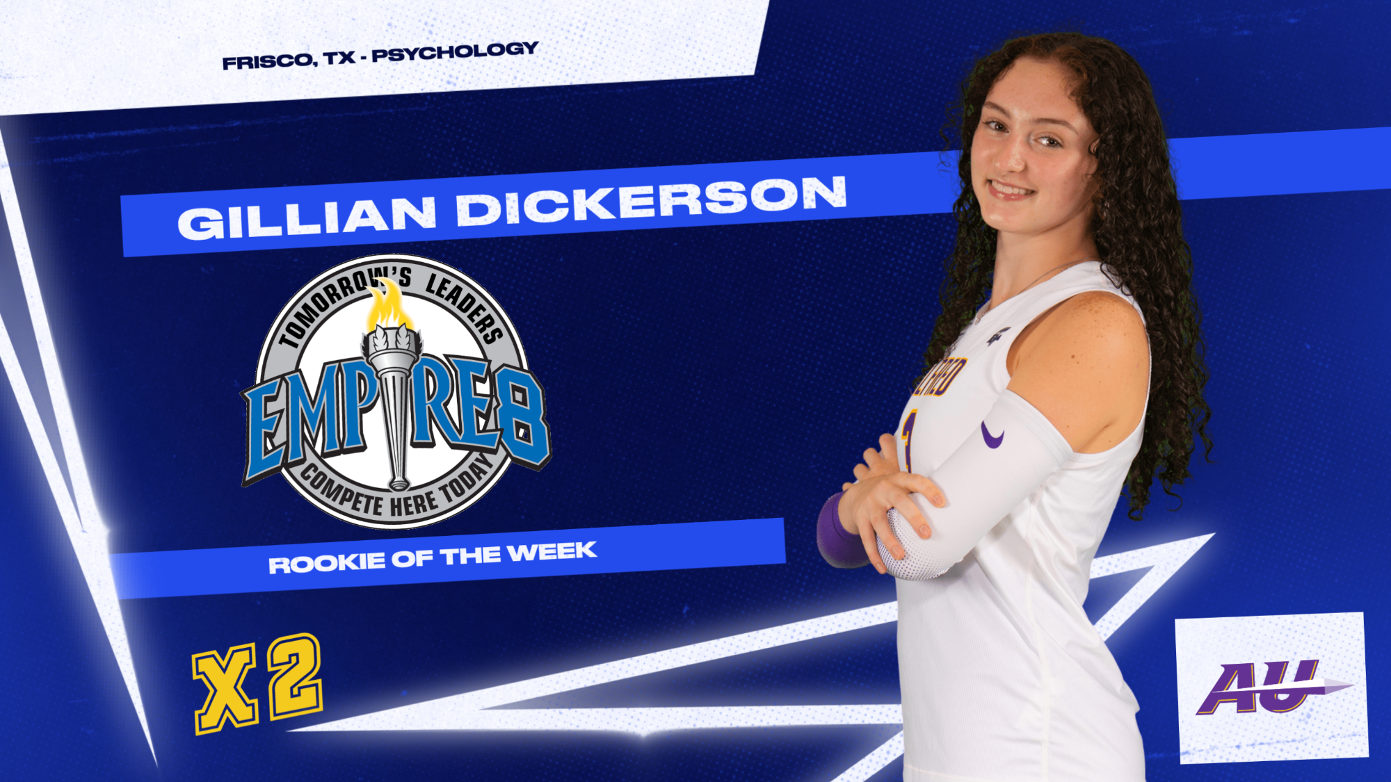 Empire 8 Women's Volleyball Rookie of the Week - Gillian Dickerson x2
