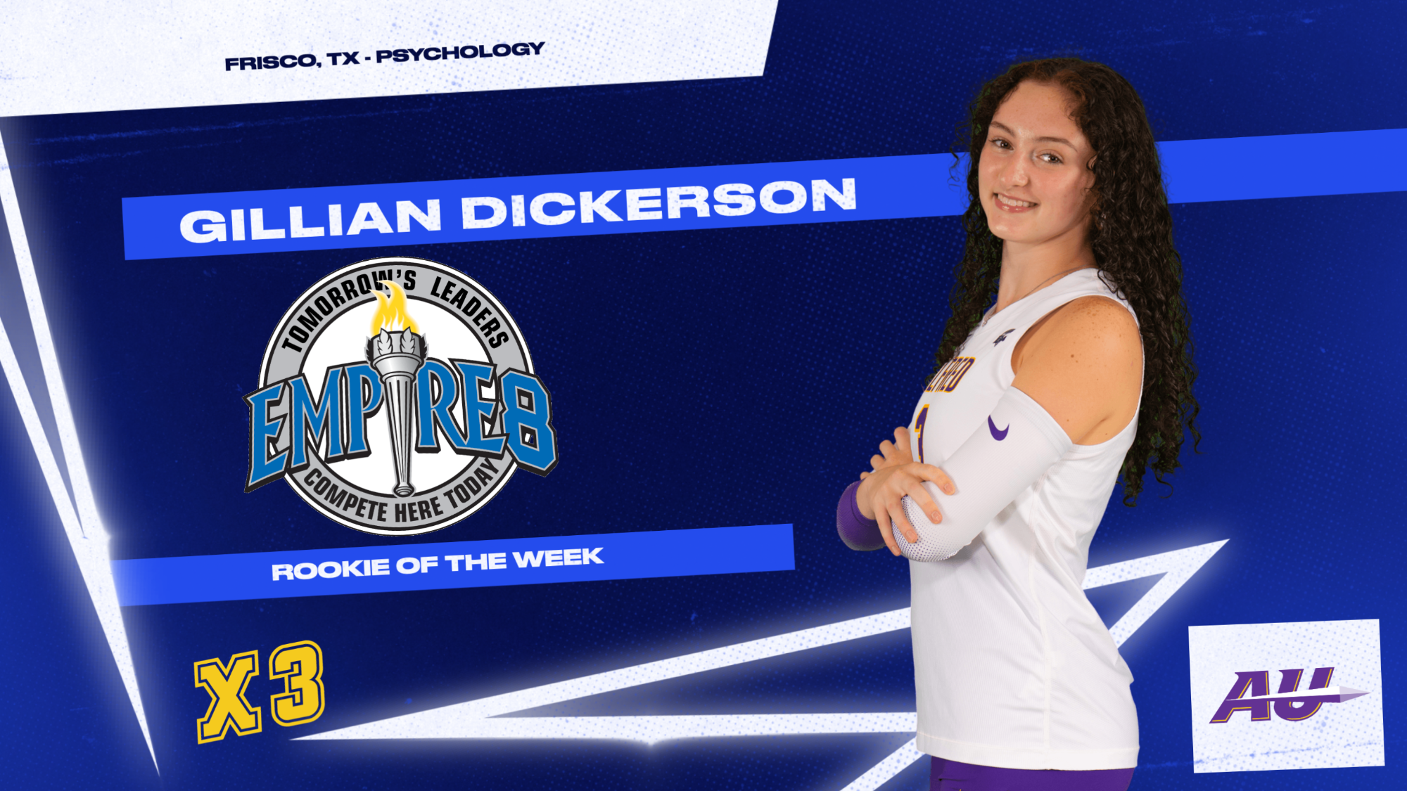 Empire 8 Women's Volleyball Rookie of the Week - Gillian Dickerson x3