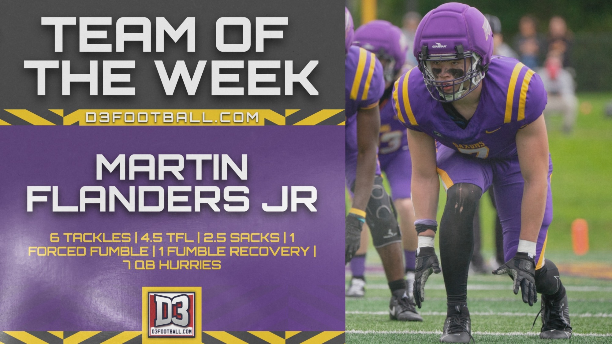 Martin Flanders Jr - D3football.com Team of the Week