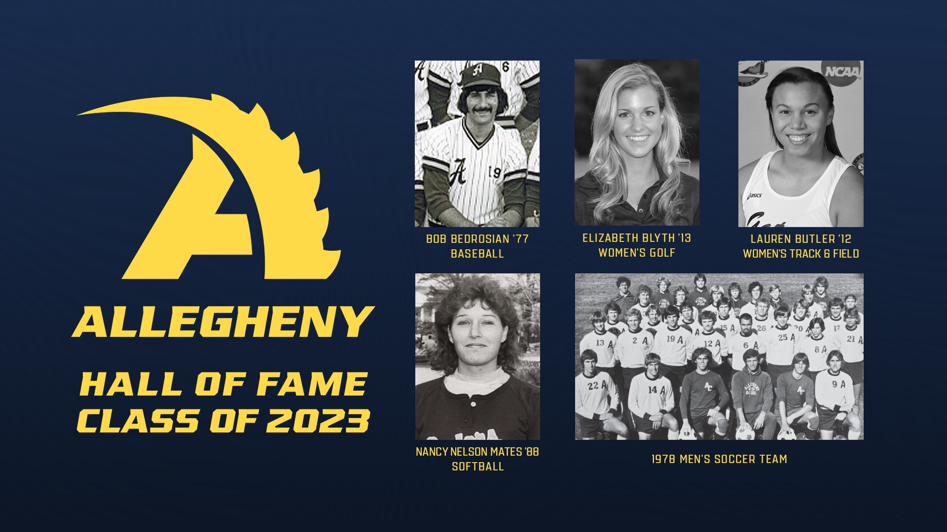 Allegheny Athletics Hall of Fame Class of 2023