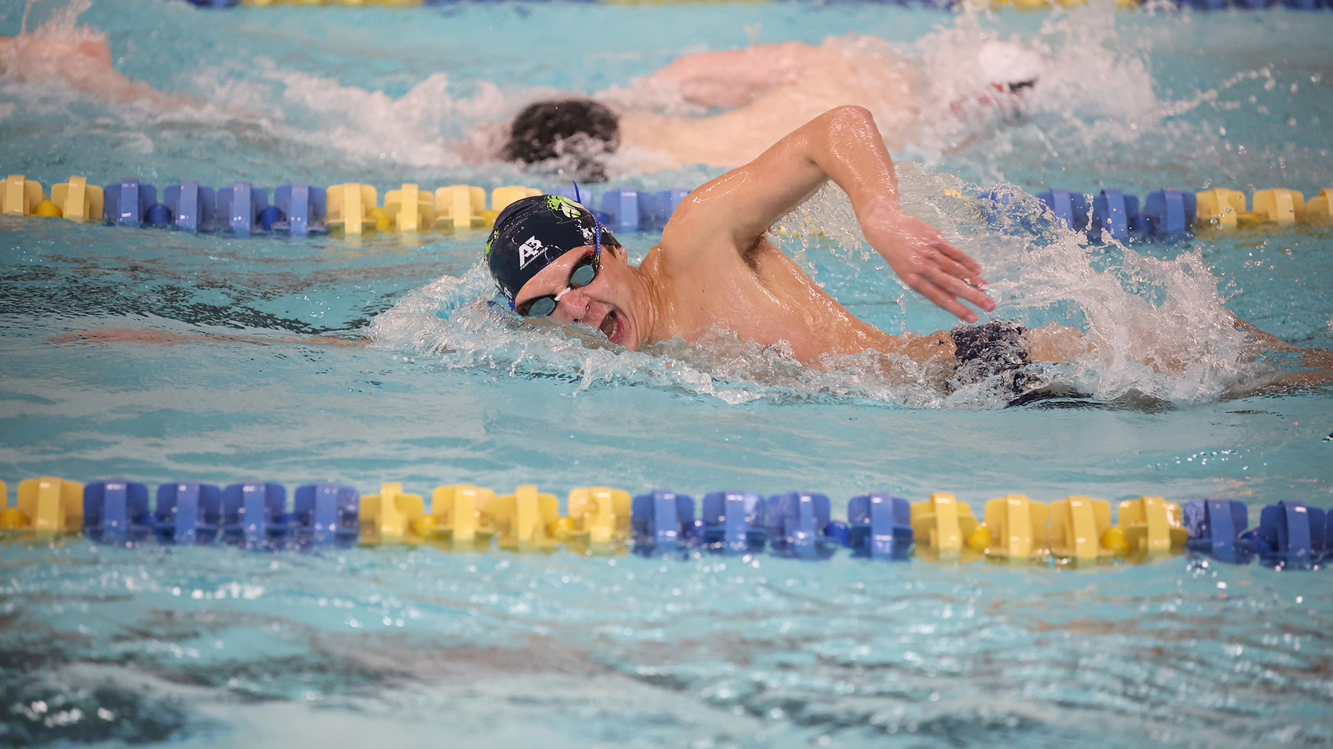 Allegheny College swimming vs. W&J, Jan. 18, 2025. Photo by Ed Mailliard.