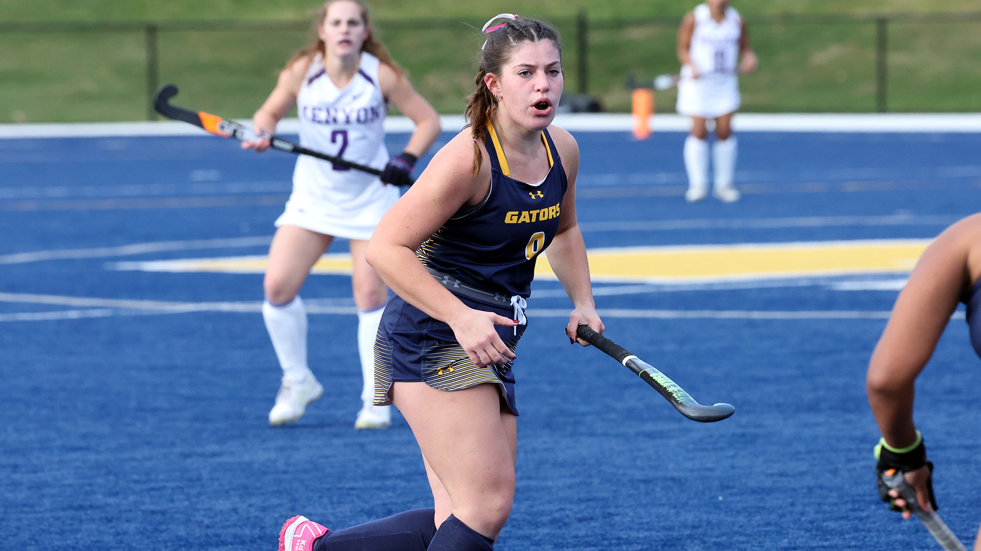 Allegheny College field hockey vs. Kenyon, Oct. 11, 2025. Photo by Ed Mailliard.