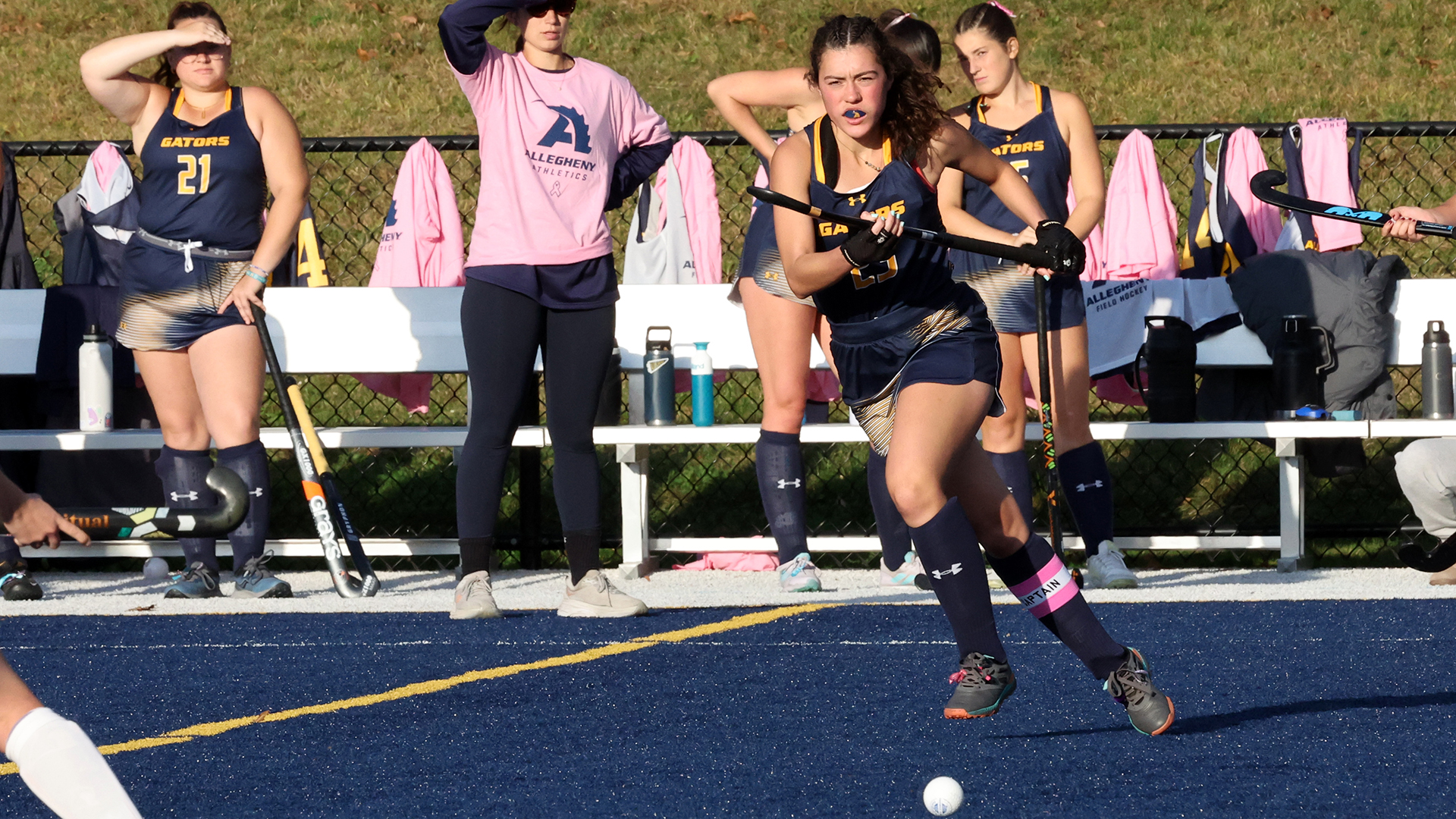 Allegheny College field hockey vs. Kenyon, Oct. 11, 2025. Photo by Ed Mailliard.