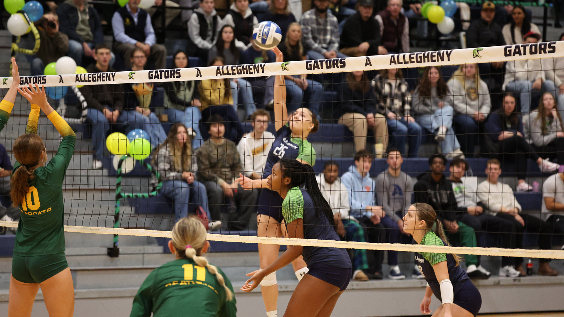 Allegheny College volleyball vs. St. Vincent on Senior Day, Oct. 25, 2025. Photo by Ed Mailliard.
