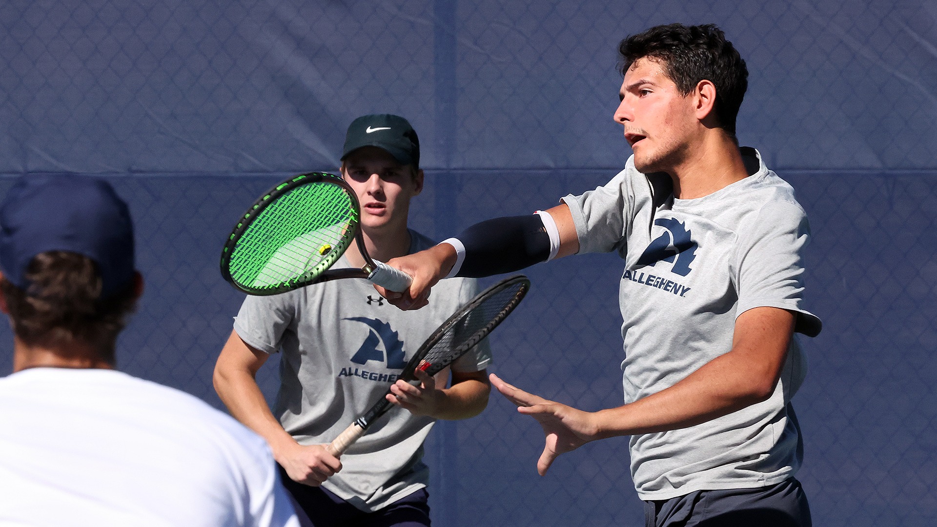 Allegheny men's tennis vs. Juniata, Oct. 3, 2025. Photo by Ed Mailliard.