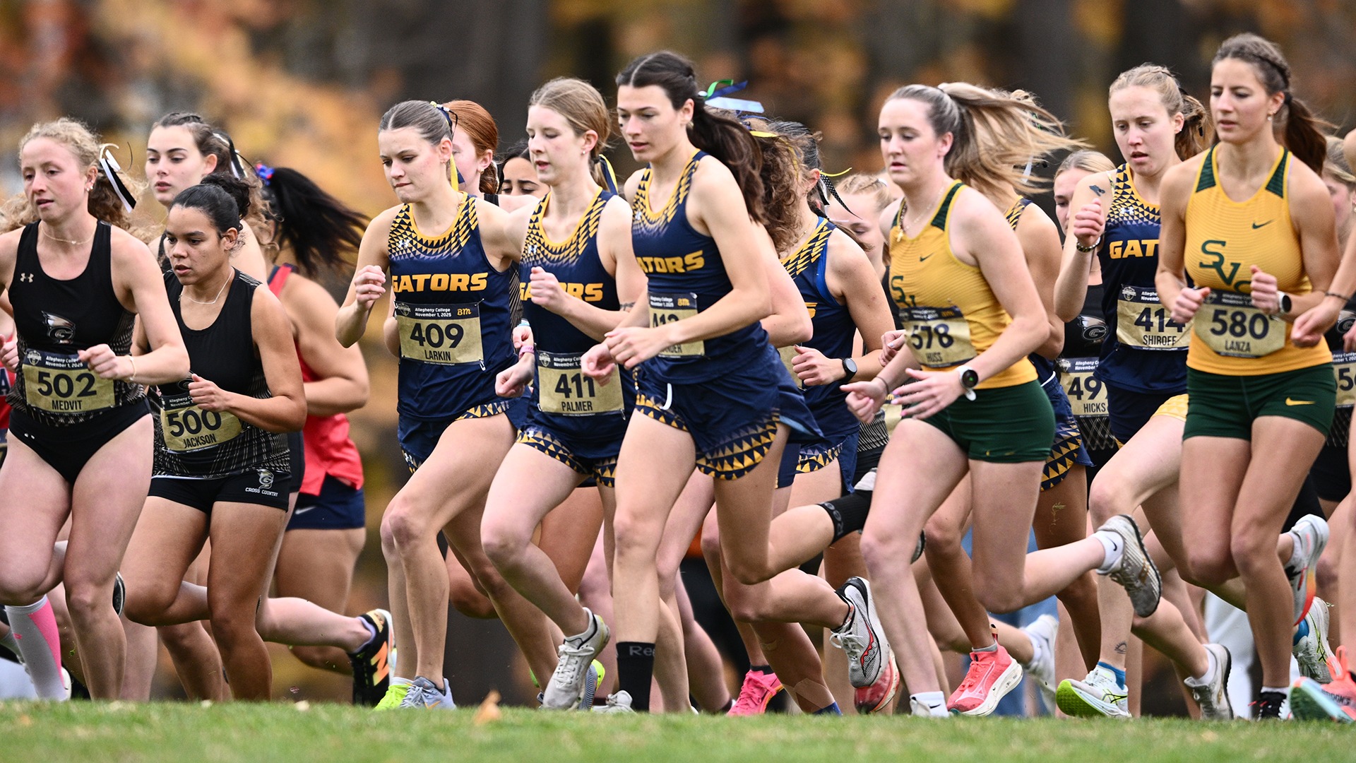Women's cross country at start of 2025 PAC Championships, Nov. 1, 2025. Photo by Robert Hayes.