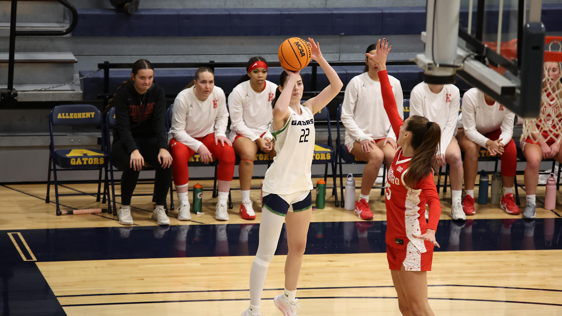 Allegheny College women’s basketball vs. Edinboro, Dec. 12, 2025. Photo by Ed Mailliard.
