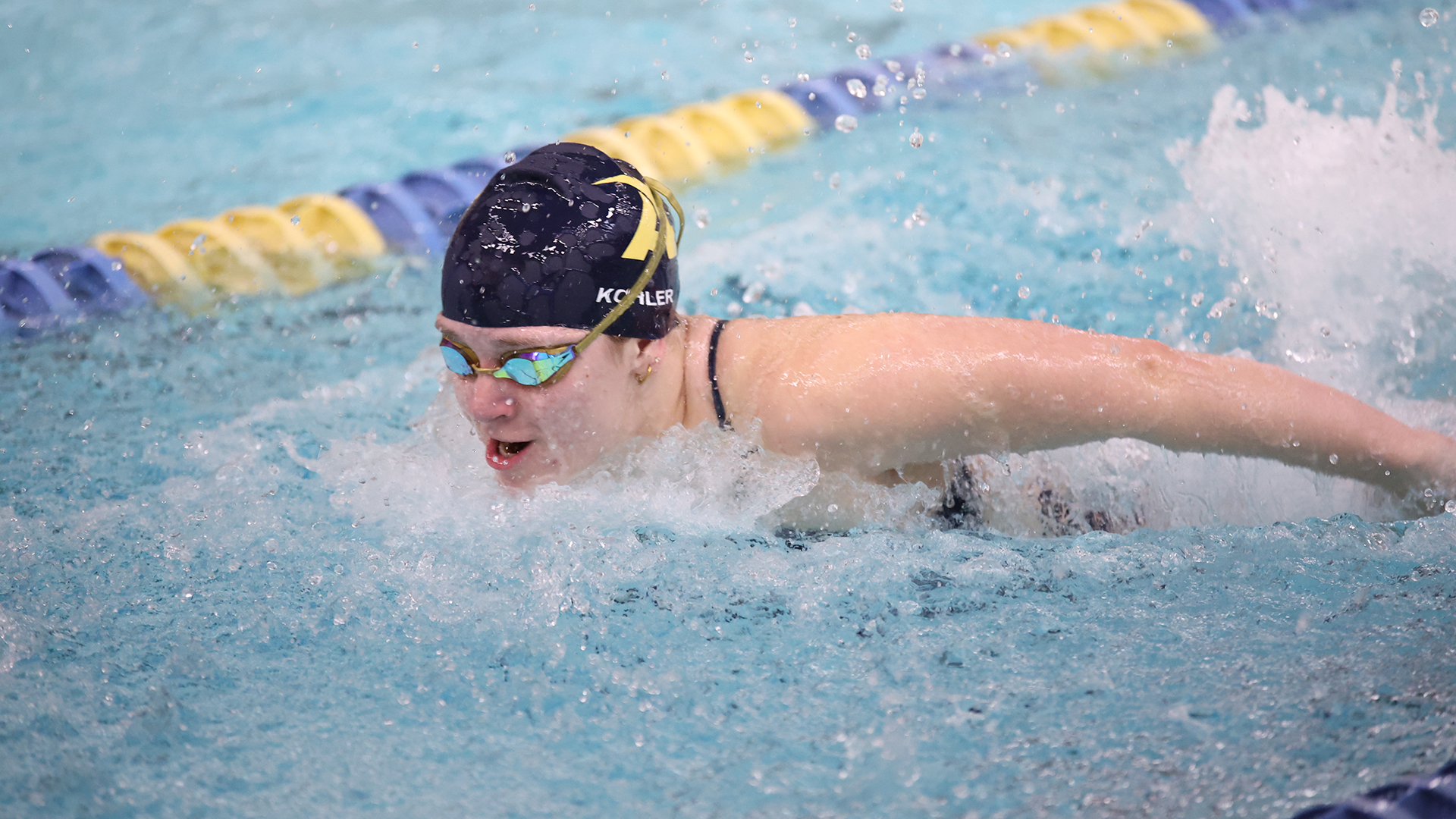 Allegheny College swimming vs. Penn State Behrend, Dec. 6, 2025. Photo by Ed Mailliard.