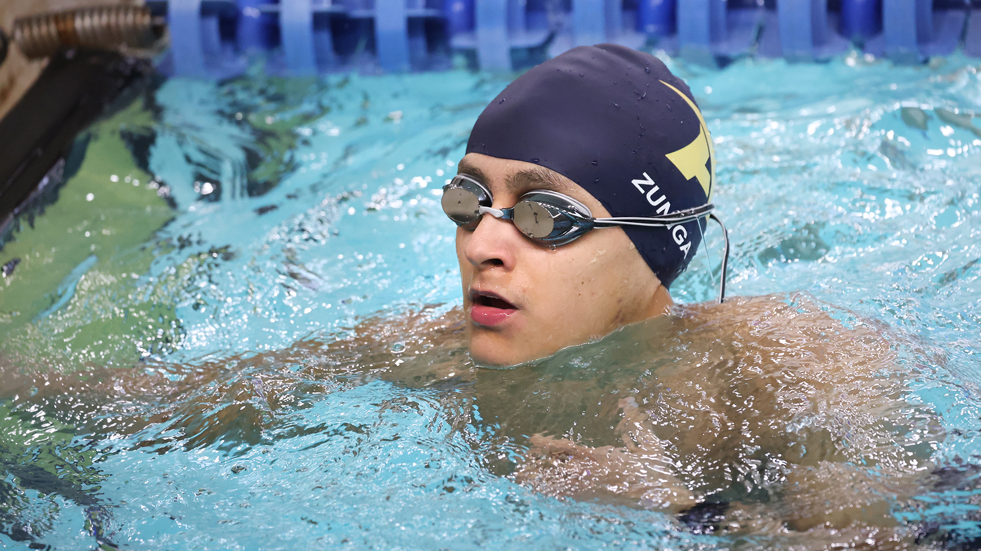 Allegheny College swimming vs. Penn State Behrend, Dec. 6, 2025. Photo by Ed Mailliard.