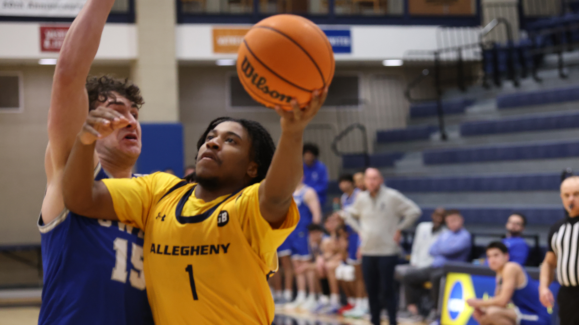 Allegheny College men’s basketball vs. Case Western Reserve, Dec. 13, 2025. Photo by Ed Mailliard.