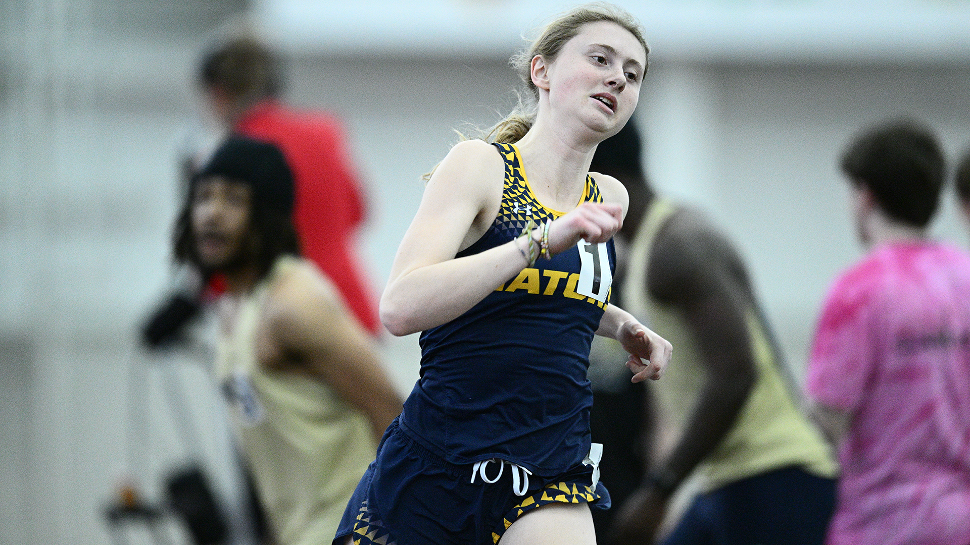 Allegheny women's track and field at the 2025 PAC Indoor Championships. Photo by Robert Hayes.