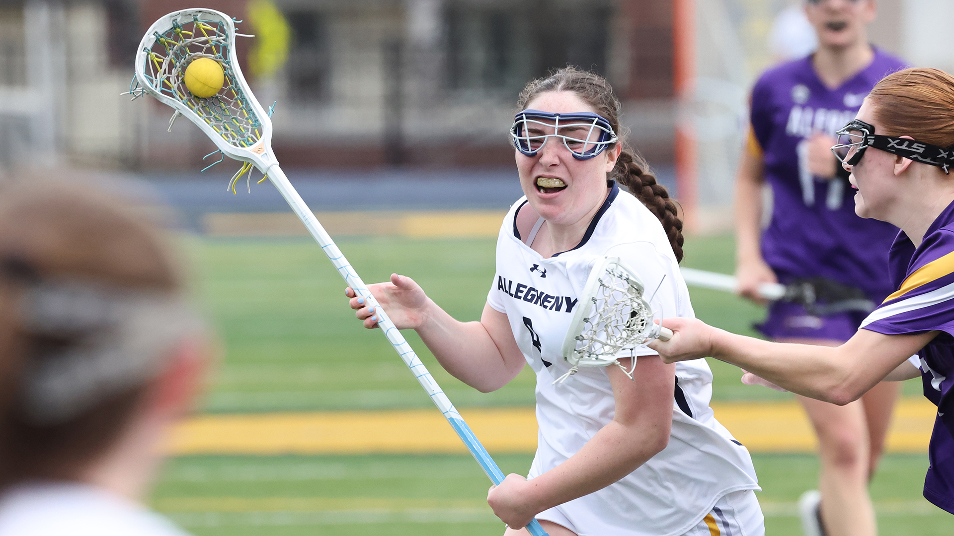 Allegheny College women’s lacrosse vs. Alfred, 3-29-25. Photo by Ed Mailliard.