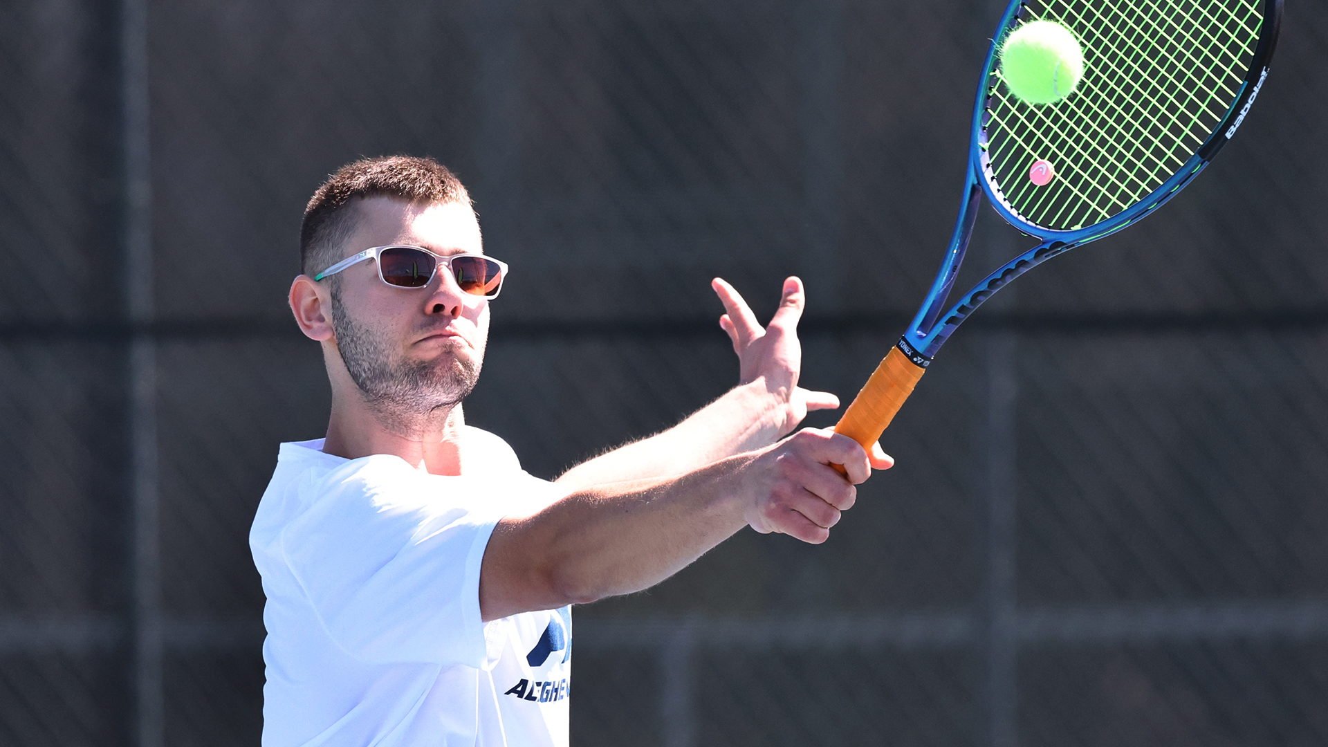 Allegheny College men’s tennis vs. W&J, 4-17-25. Photo by Ed Mailliard.
