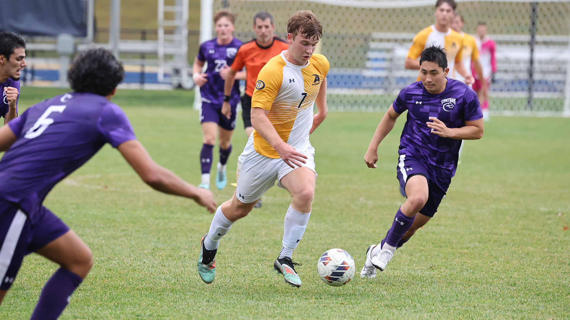 Allegheny College men’s soccer vs. Chatham, Sept. 22, 2025. Photo by Ed Mailliard.