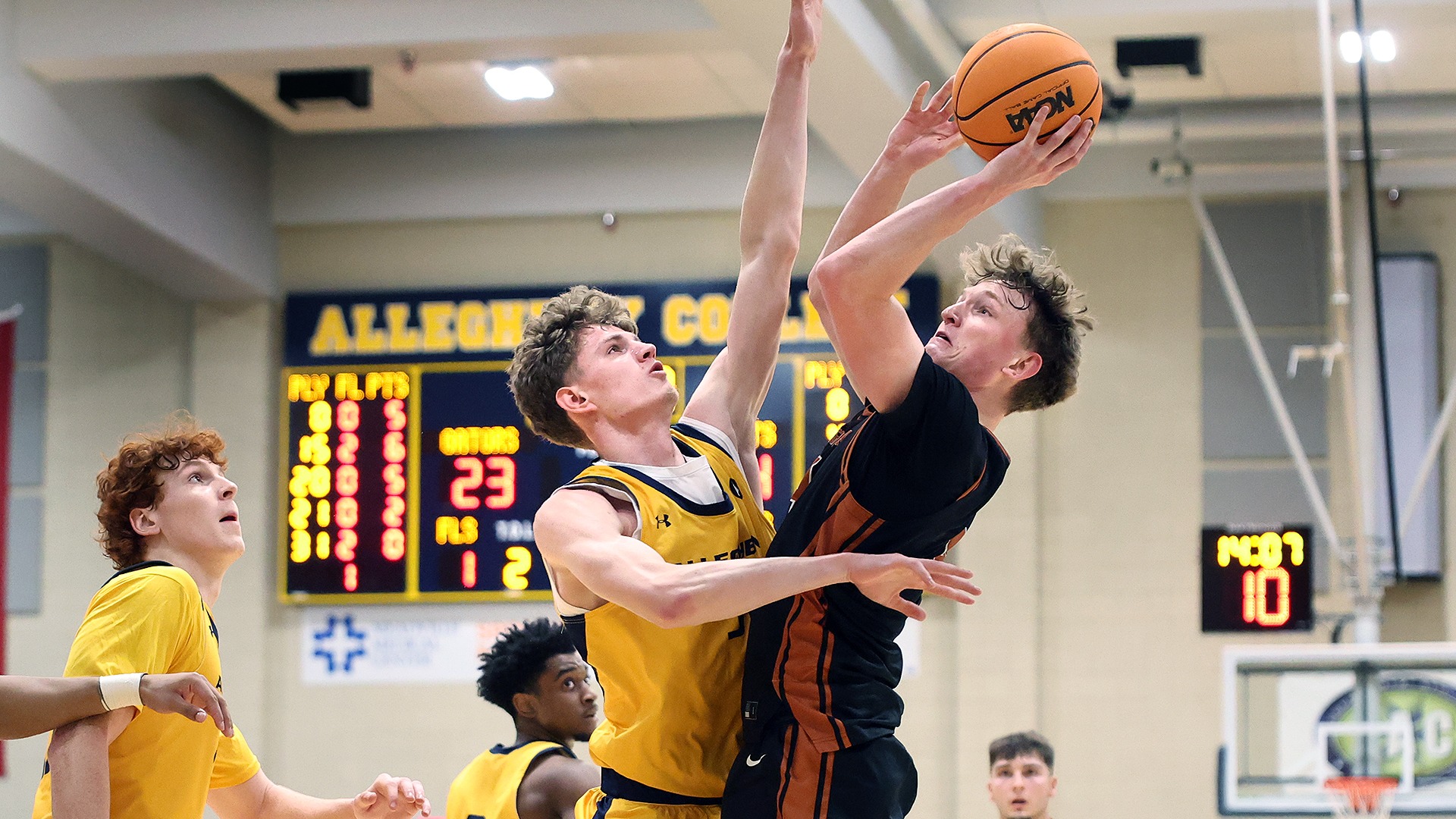 Pijus Latauskas vs. Waynesburg, Jan. 10, 2026. Photo by Ed Mailliard.