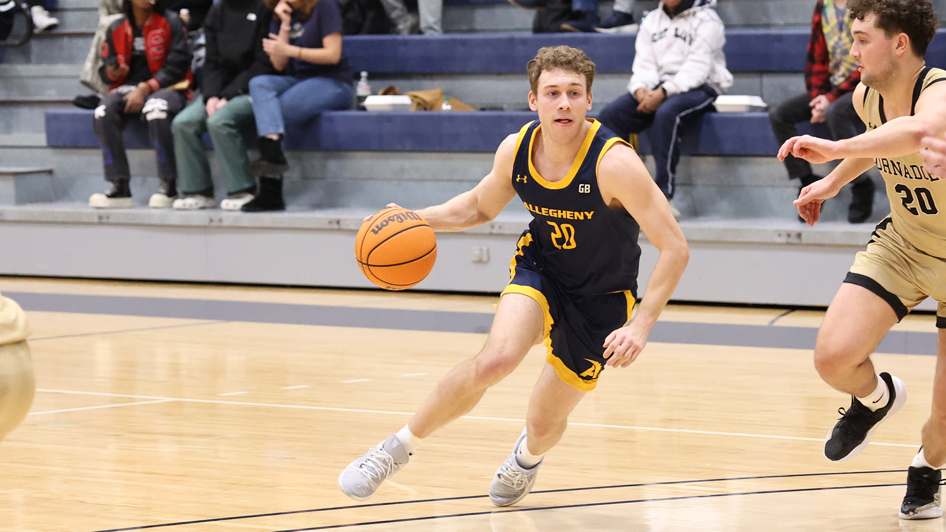 Allegheny College men’s basketball vs. Geneva College on Faculty Appreciation Night, Jan. 28, 2026. Photo by Ed Mailliard.