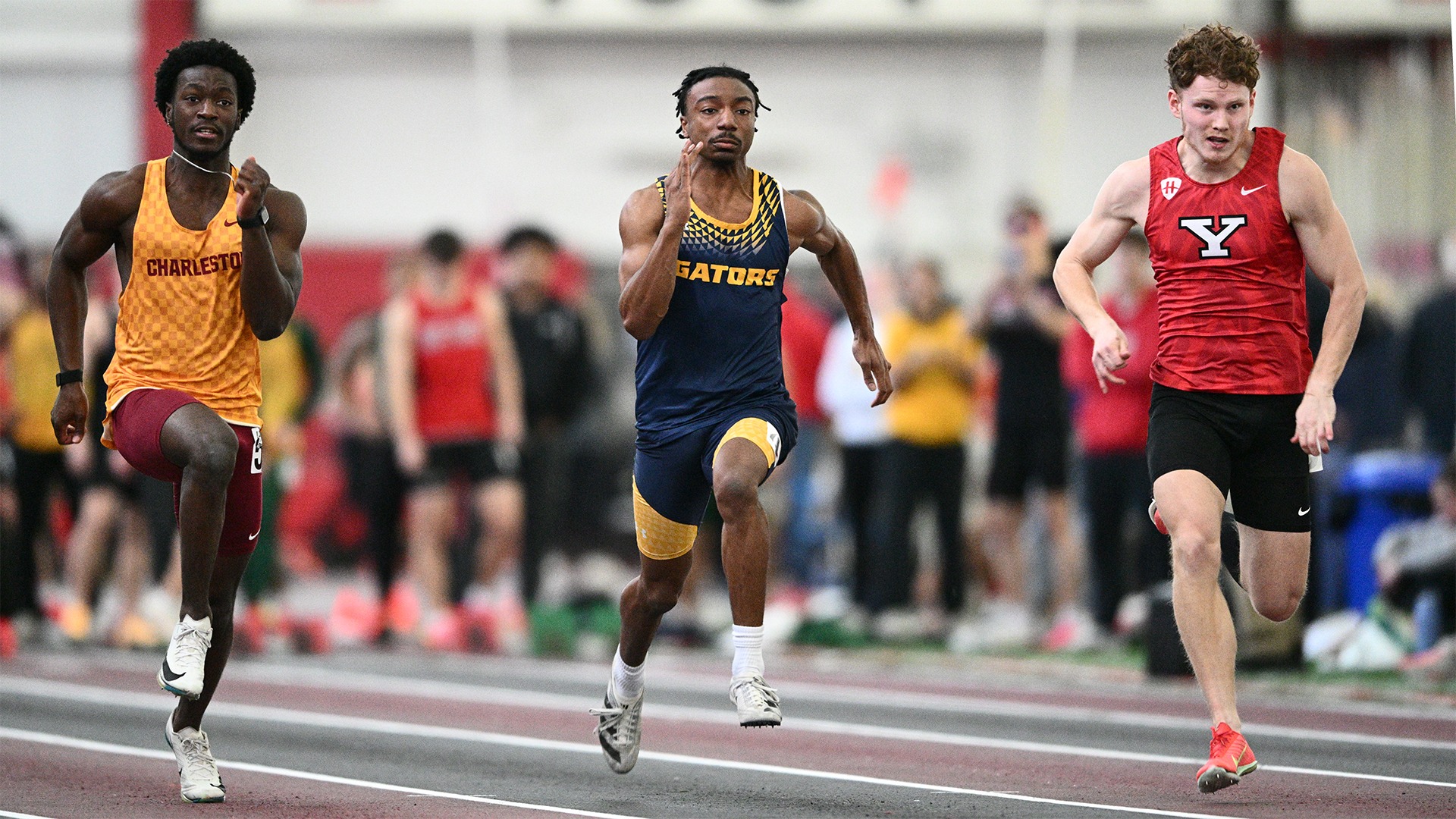 Dre'on Johnson in the 60m dash at the 2026 YSU Mid Major Invitational, Jan. 30, 2026. Photo by Robert Hayes.