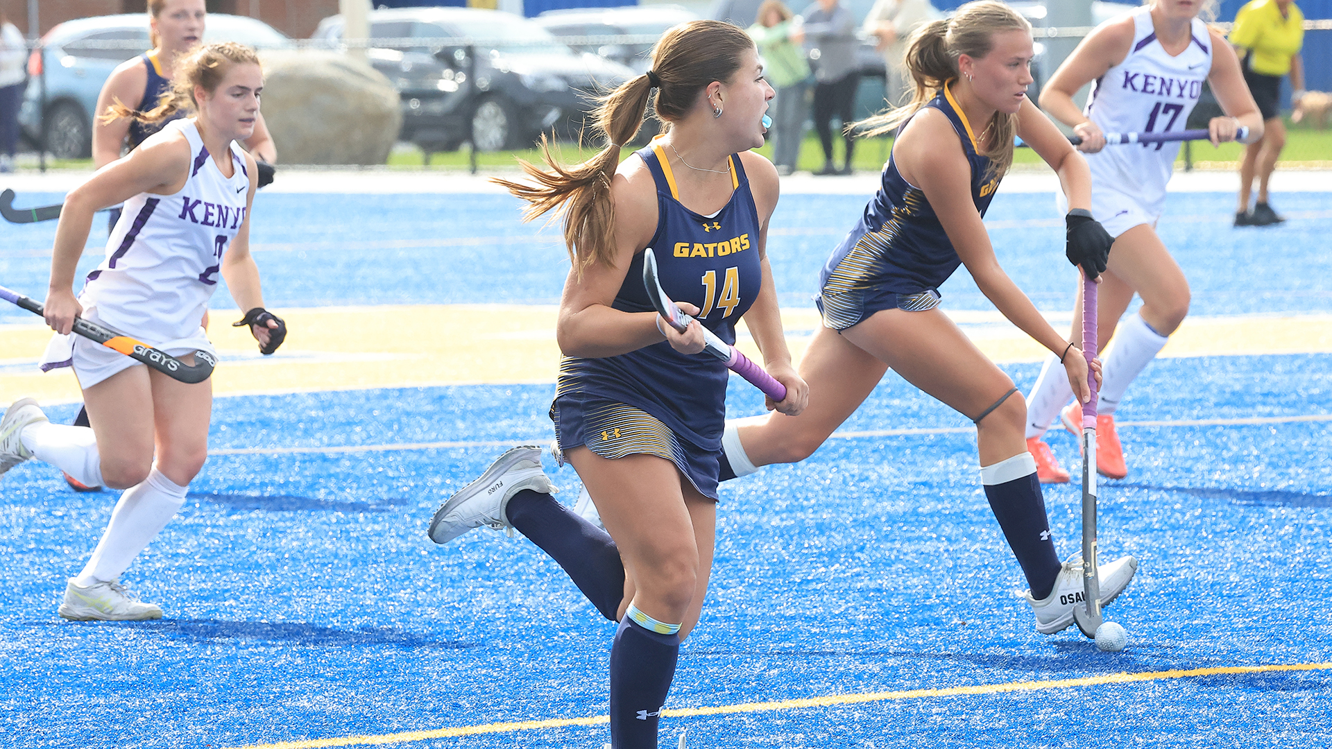 Allegheny College field hockey vs. Kenyon, Oct. 10, 2026. Photo by Ed Mailliard.