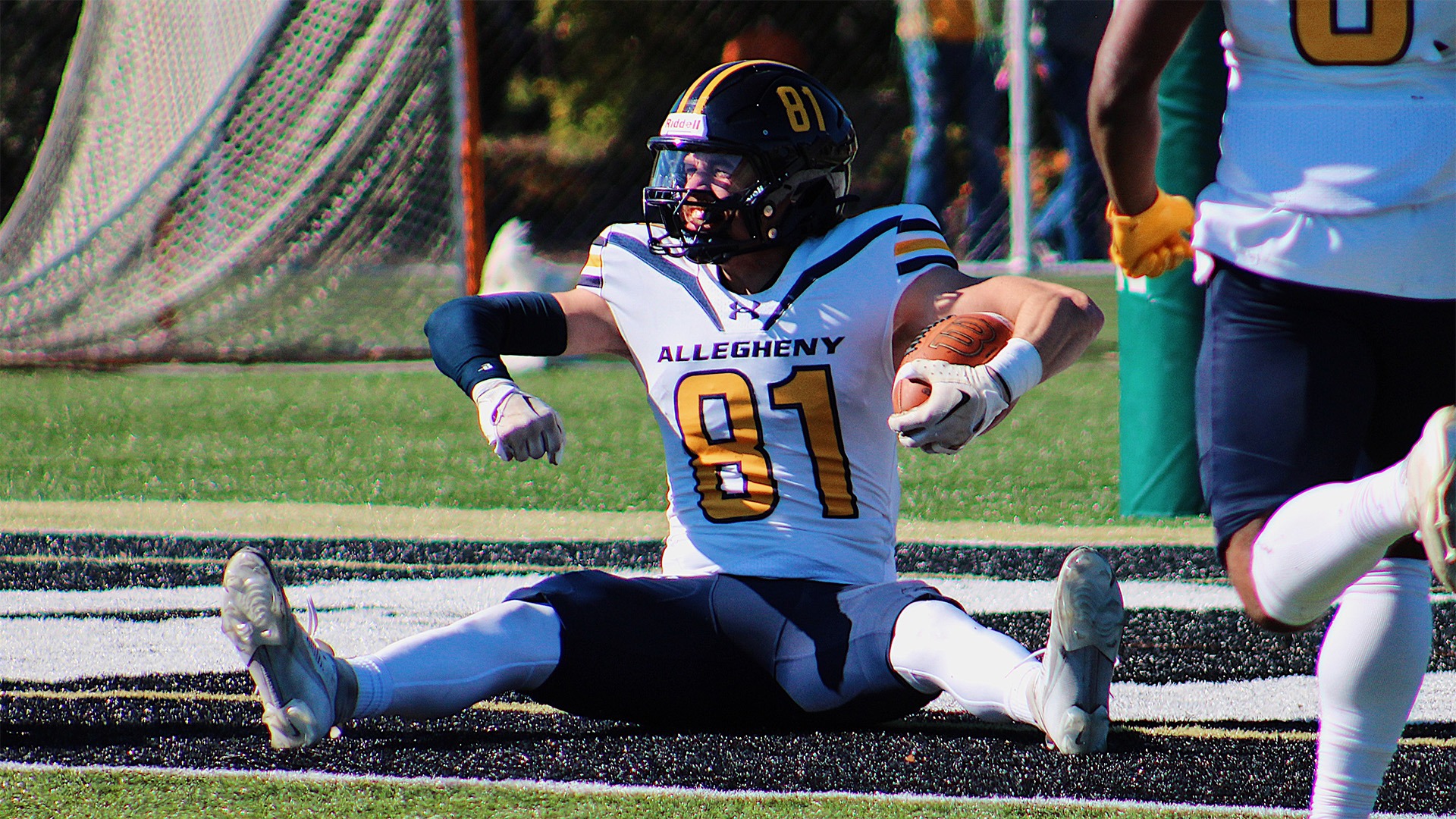 Curtis Knobeloch celebrates touchdown catch at Bethany, Oct. 24, 2026. Photo by Jordyn Burkey.