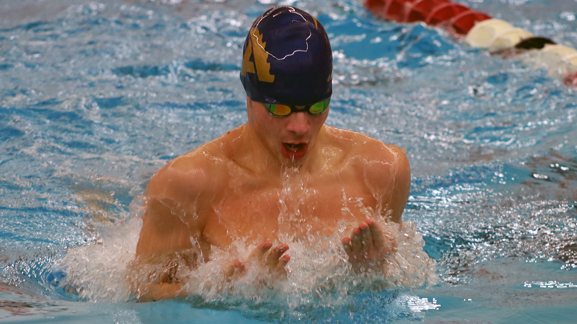 Ryan Owen competes in the 200 breaststroke at the PAC Championships