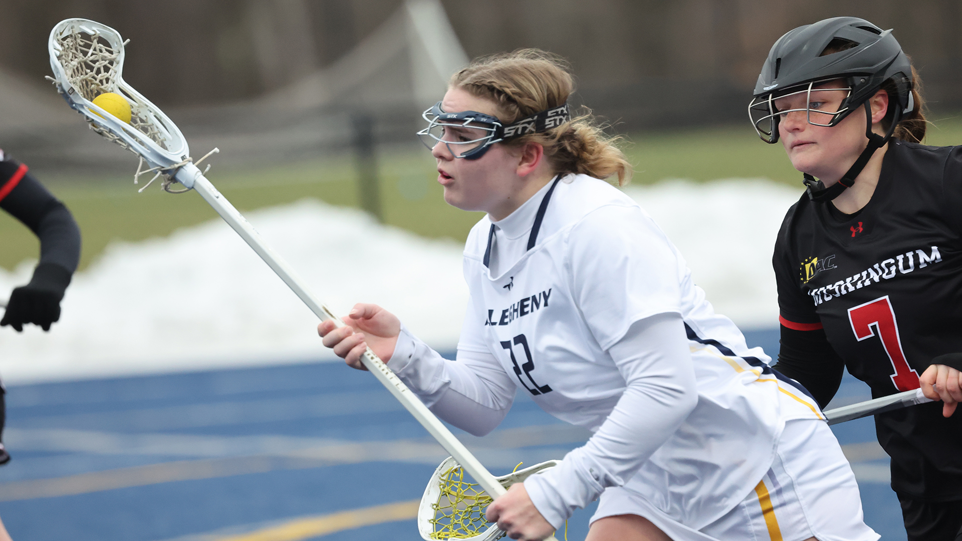 Allegheny College women’s lacrosse vs. Muskingum, Feb. 21, 2026. Photo by Ed Mailliard.