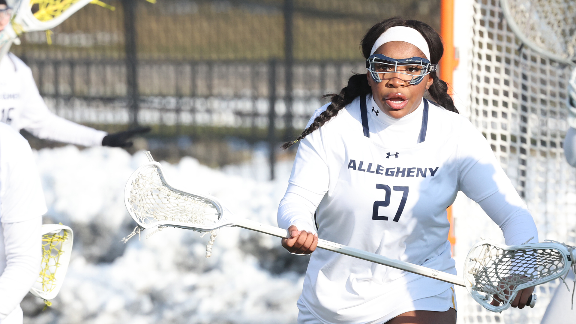 Allegheny College women’s lacrosse vs. Fredonia, Feb. 25, 2026. Photo by Ed Mailliard.