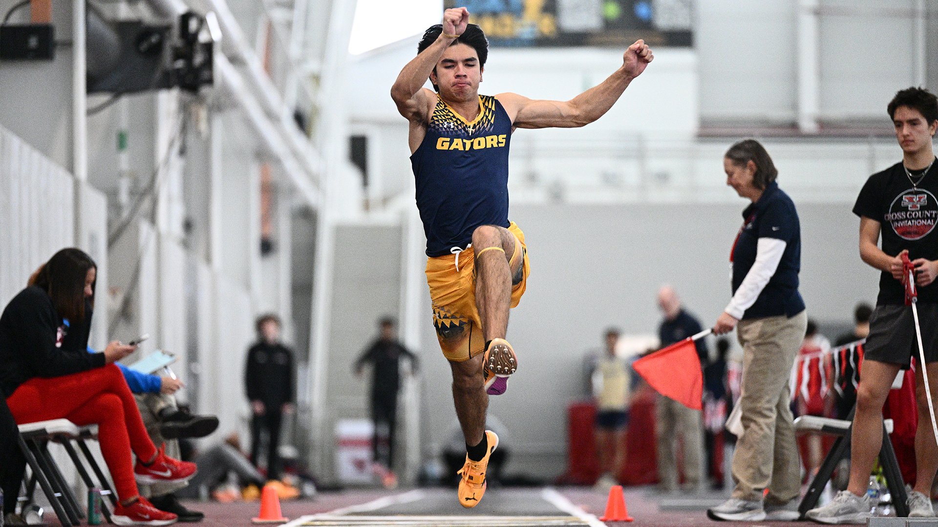 The Allegheny men's track & field team competes at the YSU Mid-Major Invitational. Photo by Robert Hayes.