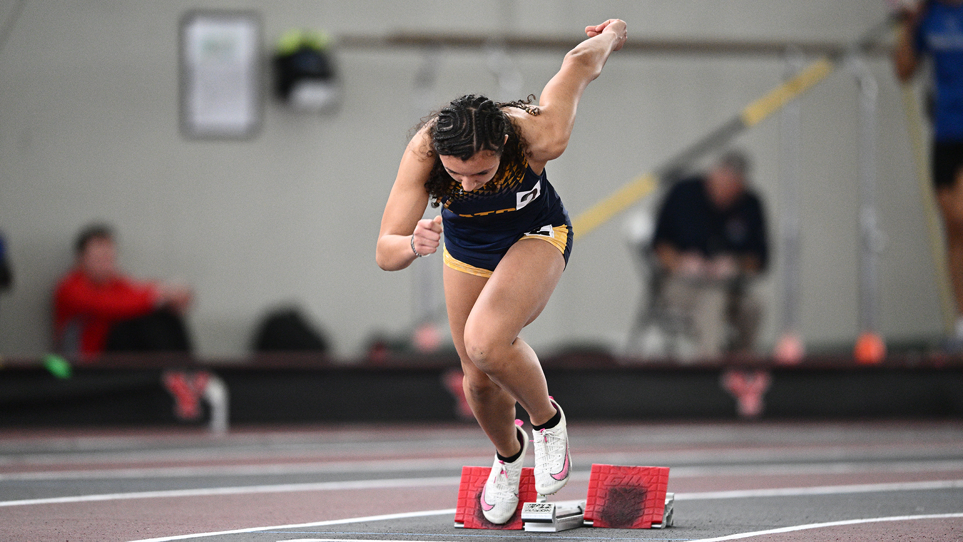 The Allegheny women's track & field team competes at the YSU Mid-Major Invitational. Photo by Robert Hayes.