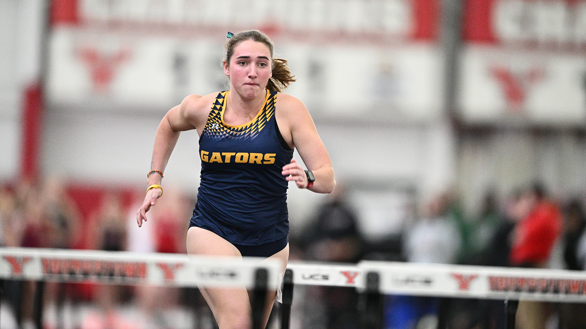 The Allegheny women's track & field team competes at the YSU Mid-Major Invitational. Photo by Robert Hayes.