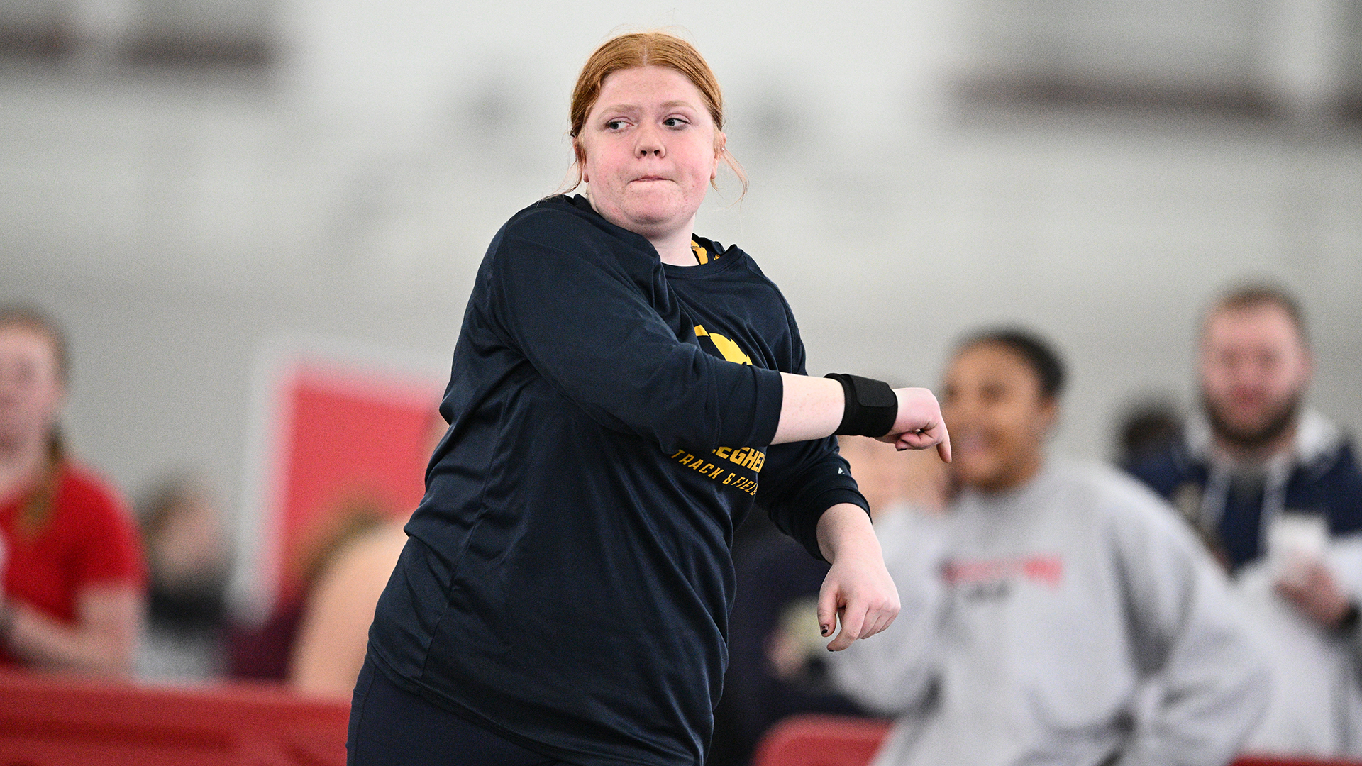 The Allegheny women's track & field team competes at the YSU Mid-Major Invitational. Photo by Robert Hayes.