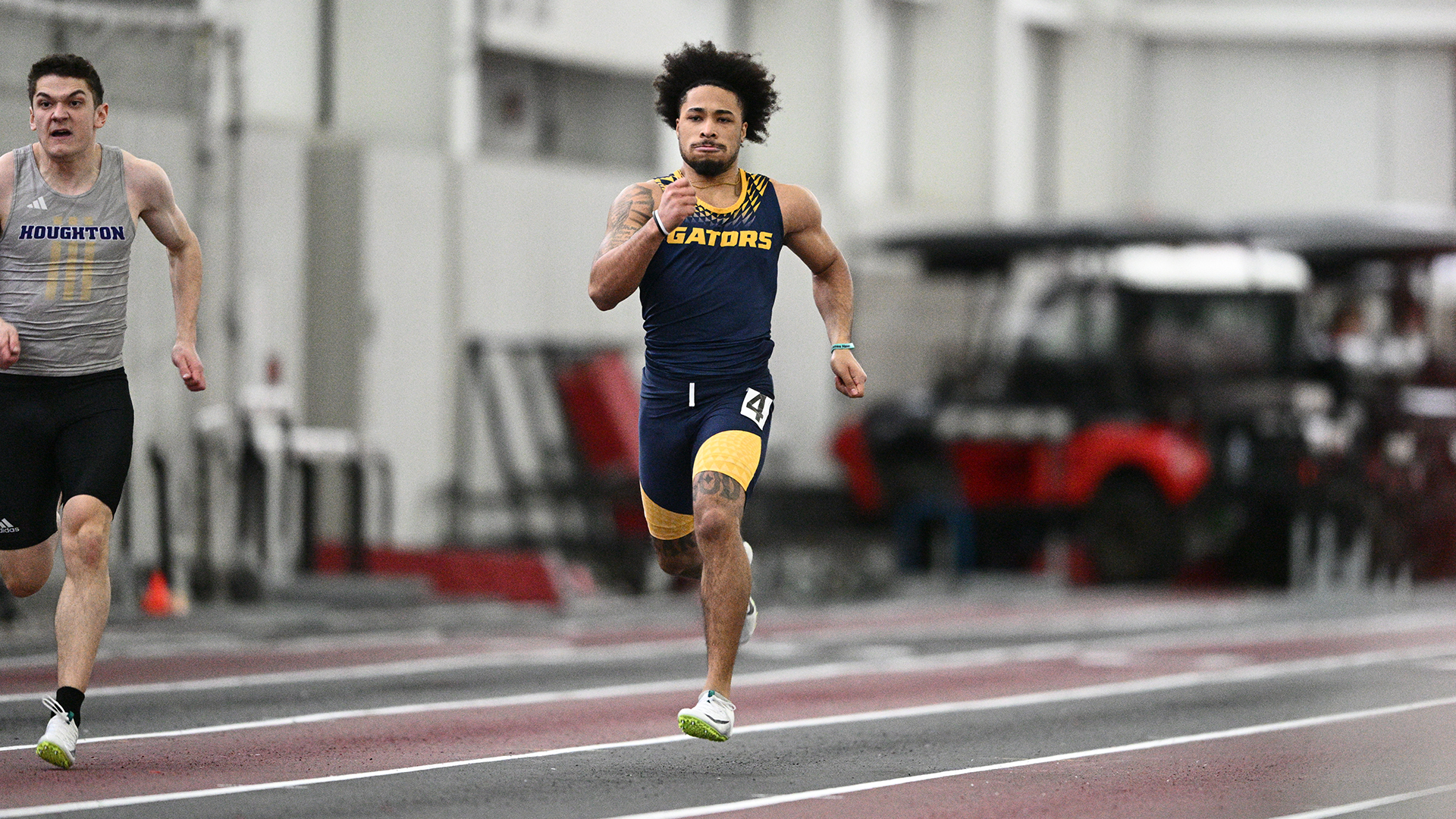 The Allegheny men's track & field team competes at the YSU Mid-Major Invitational. Photo by Robert Hayes.