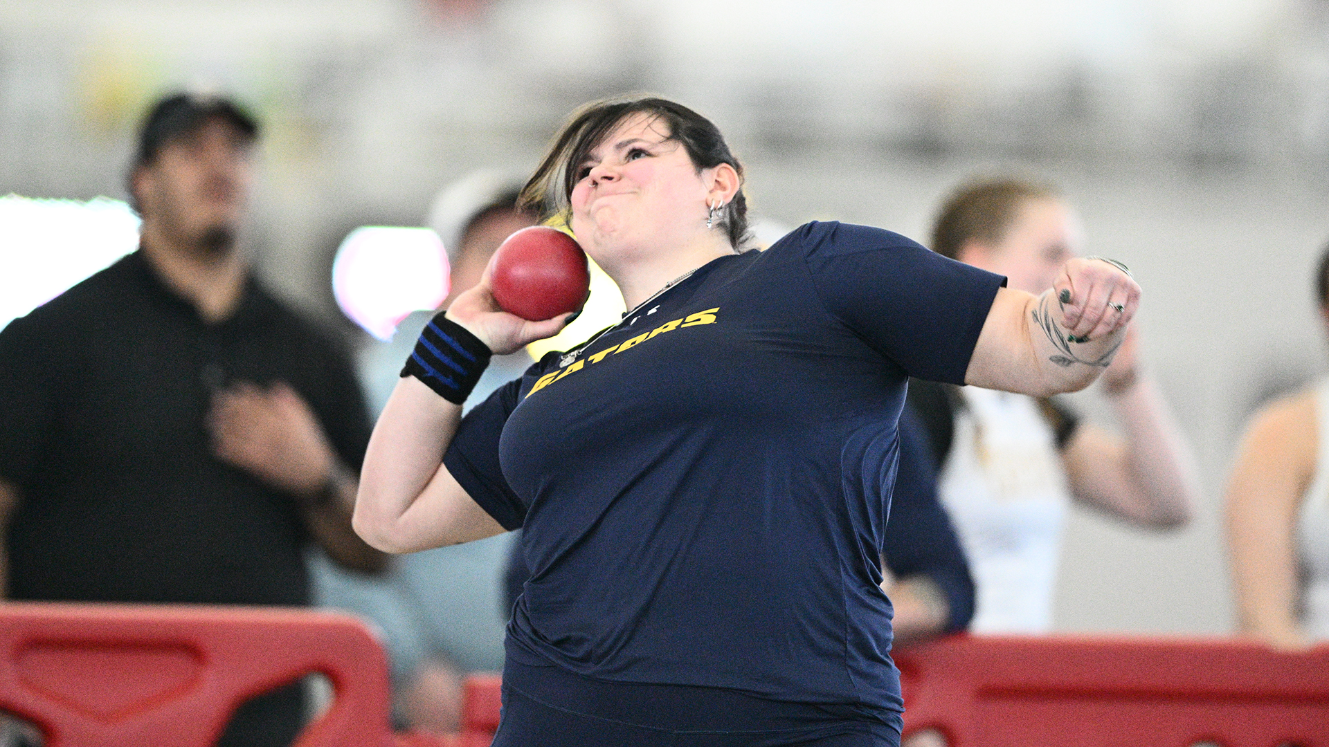 The Allegheny women's track and field team competes at the 2026 PAC Indoor Championships. Photo by Robert Hayes.