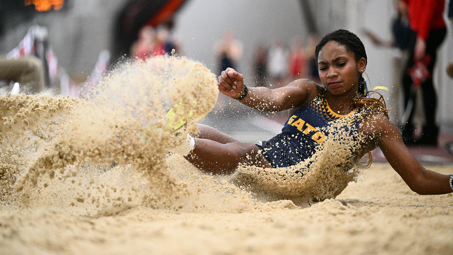 The Allegheny women's track and field team competes at the 2026 PAC Indoor Championships. Photo by Robert Hayes.