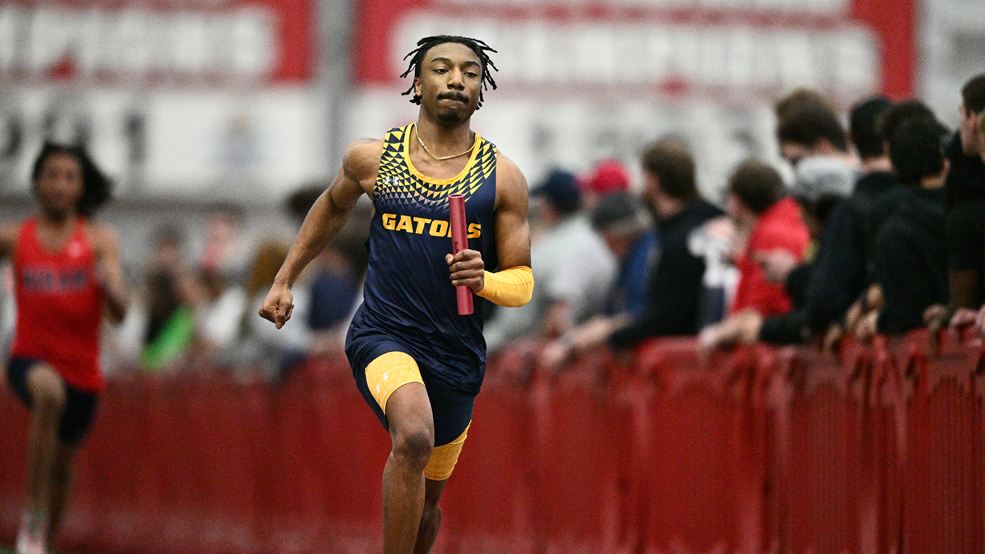 The Allegheny men's track and field team competes at the 2026 PAC Indoor Championships. Photo by Robert Hayes.