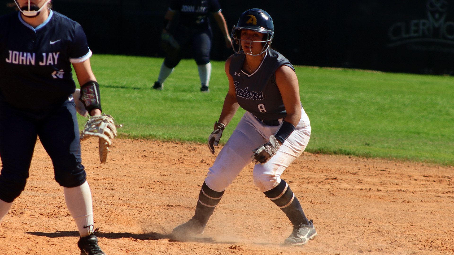 Jayla Jones at first base