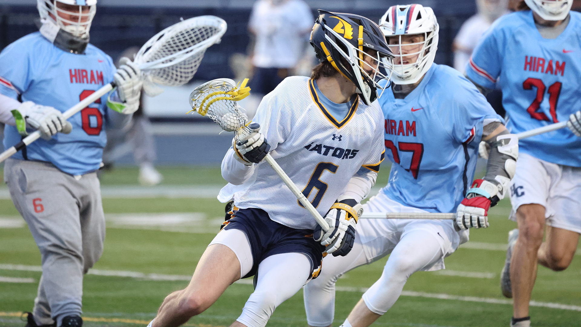 Allegheny College men’s lacrosse vs. Hiram, March 25, 2026. Photo by Ed Mailliard.