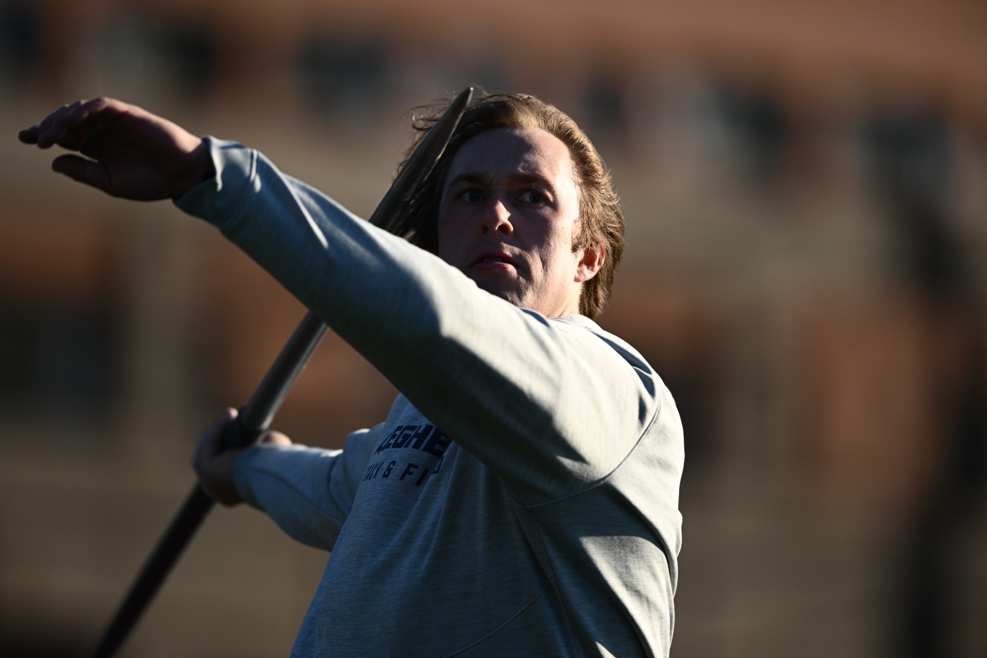 Jonah Wells competes in the javelin.
