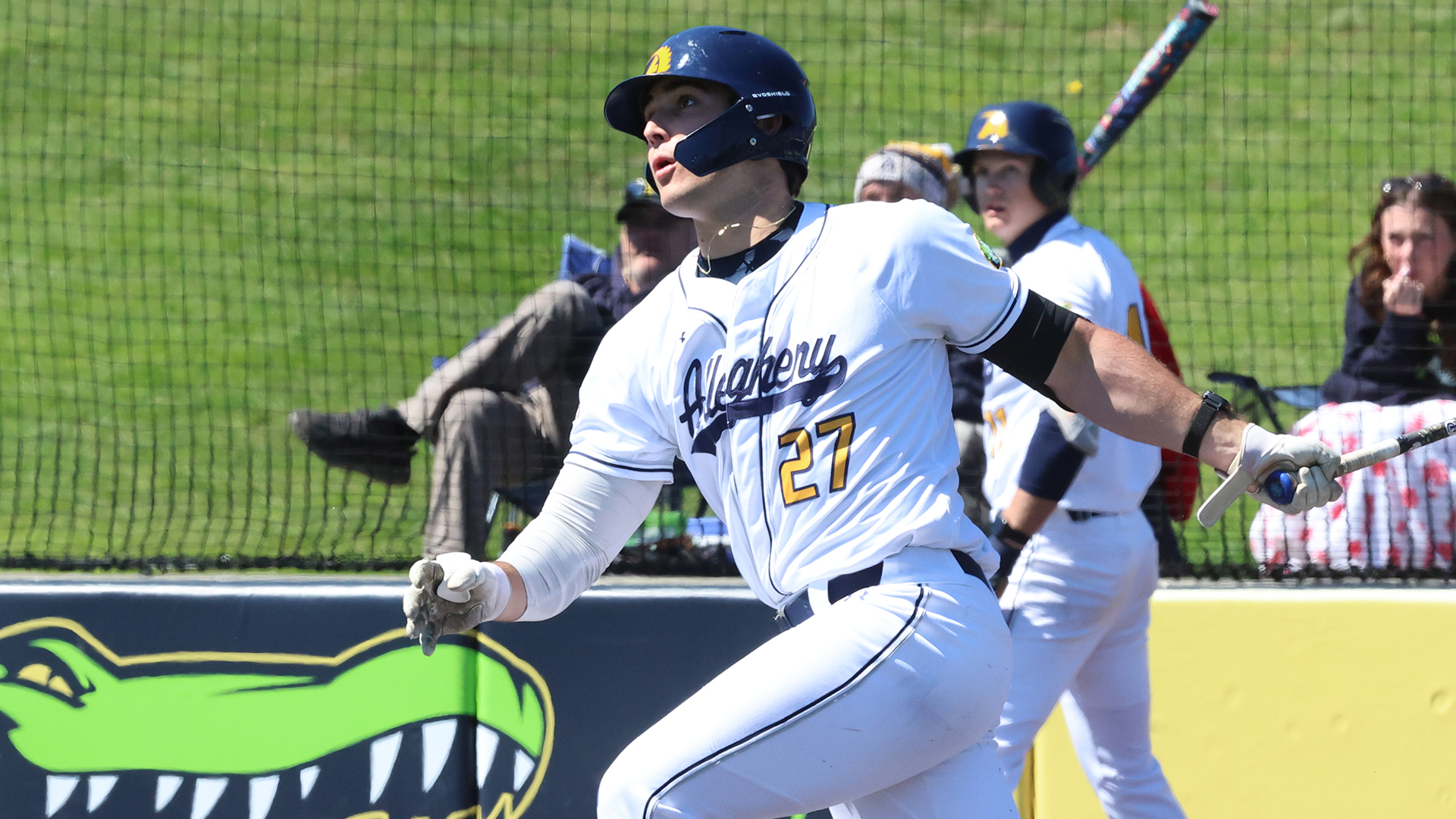 Allegheny College baseball action April 11, 2026. Photo by Ed Mailliard.