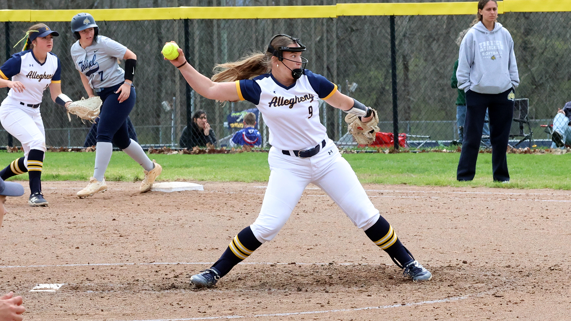 Allegheny College softball vs Thiel, April 12, 2026. Photo by Ed Mailliard.