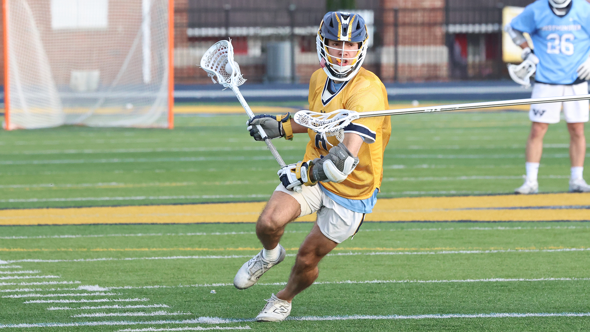 Allegheny College men’s lacrosse vs. Westminster, April 22, 2026. Photo by Ed Mailliard.