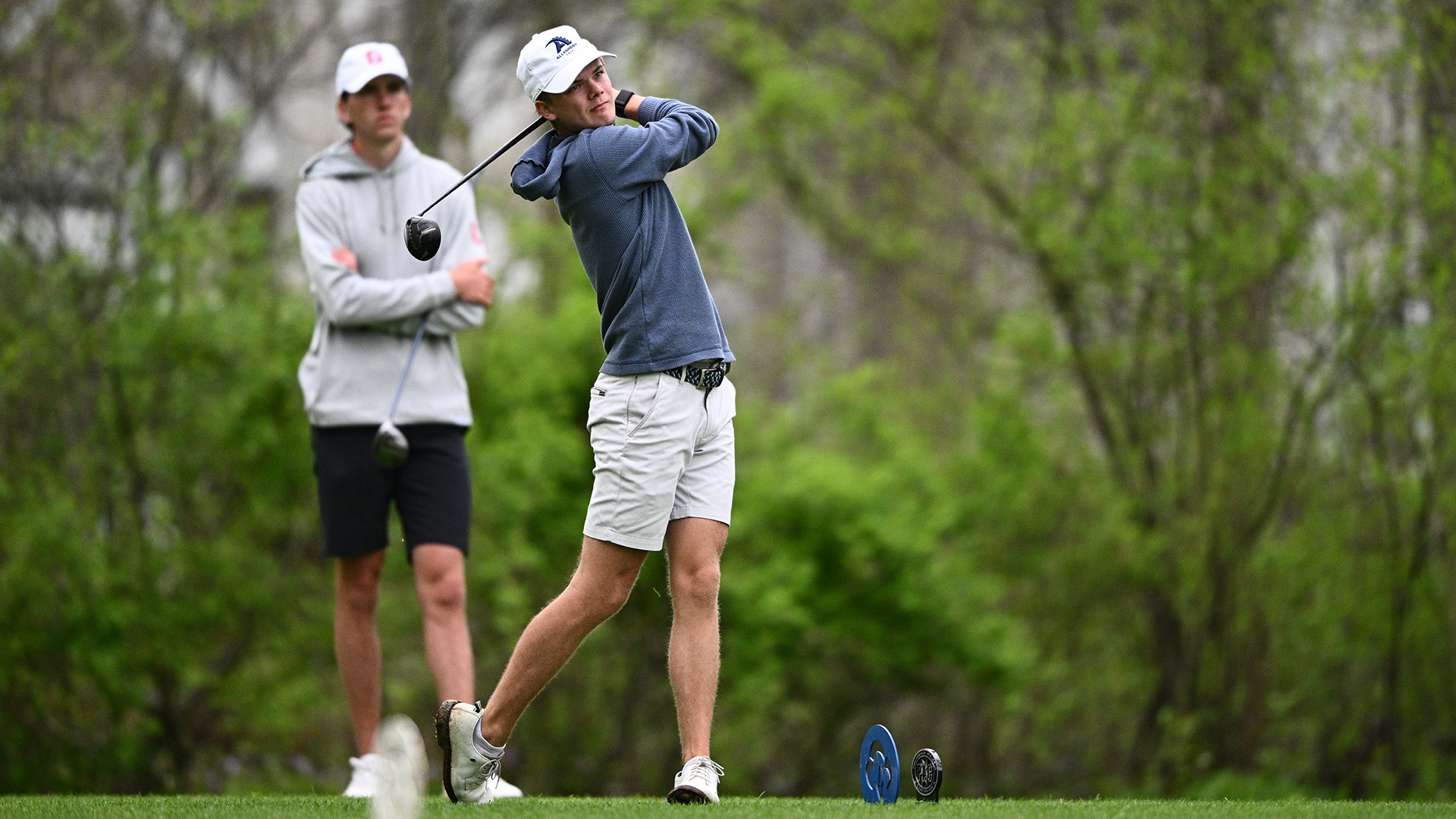 The Allegheny men's golf team competes at the 2026 PAC Spring Championship. Photo by Robert Hayes.