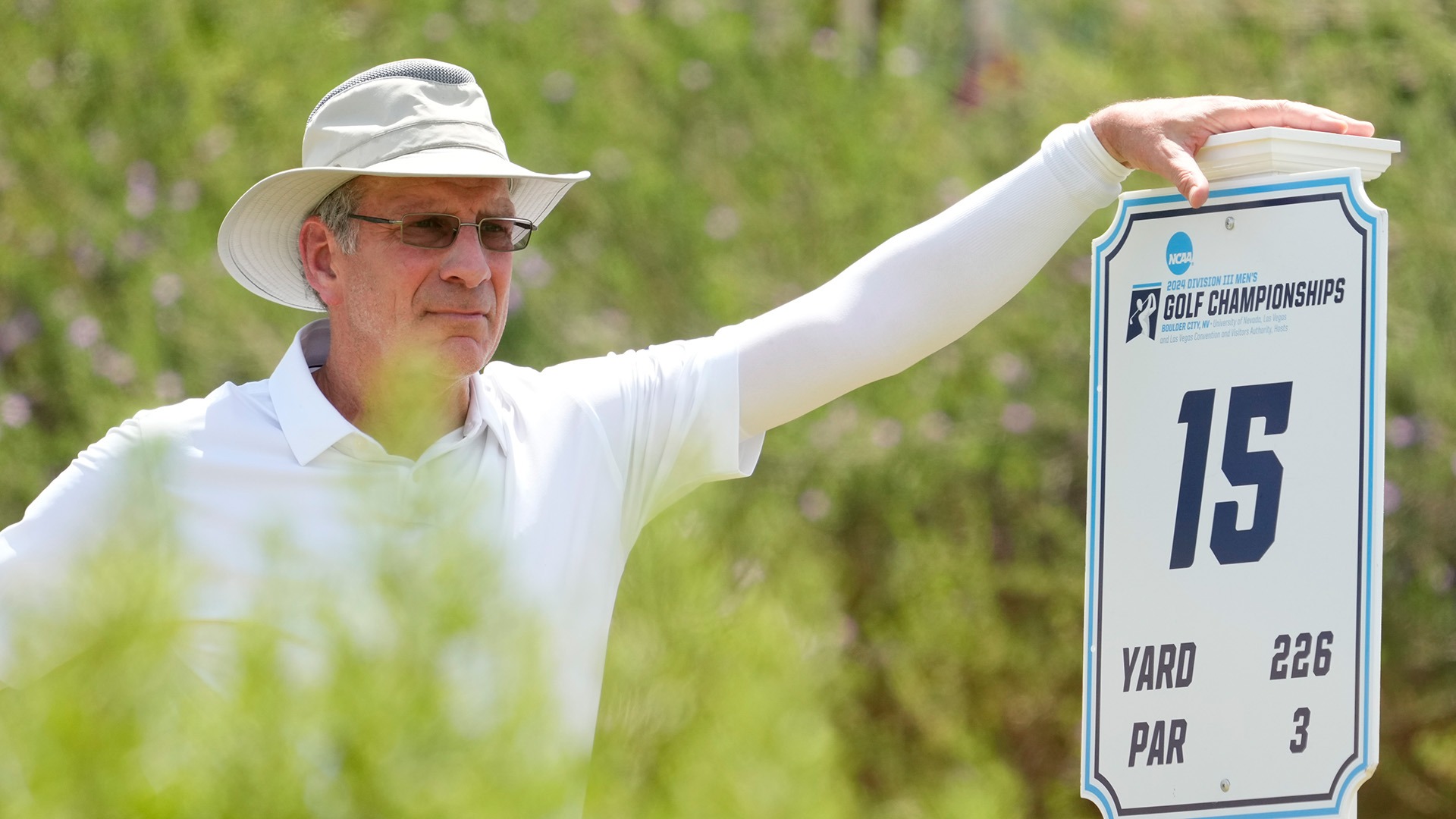 Coach Jeff Groff at the 2024 NCAA Division III Men's Golf Championships in Henderson, Nevada, May 14, 2024. Photo by Lucas Peltier.
