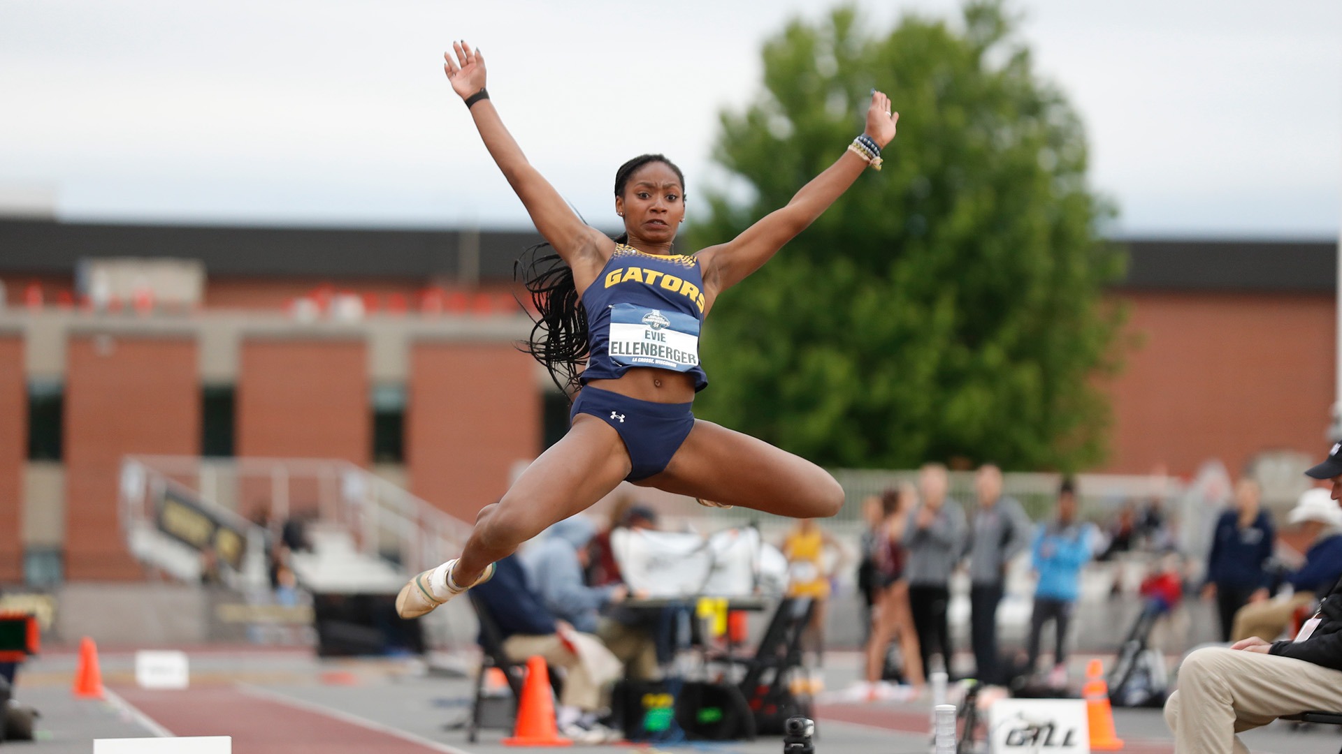 Evie Ellenberger in the long jump at the 2026 NCAA Division III Outdoor Championships, May 21, 2026. Photo by Caleb Williams/d3photography.com.