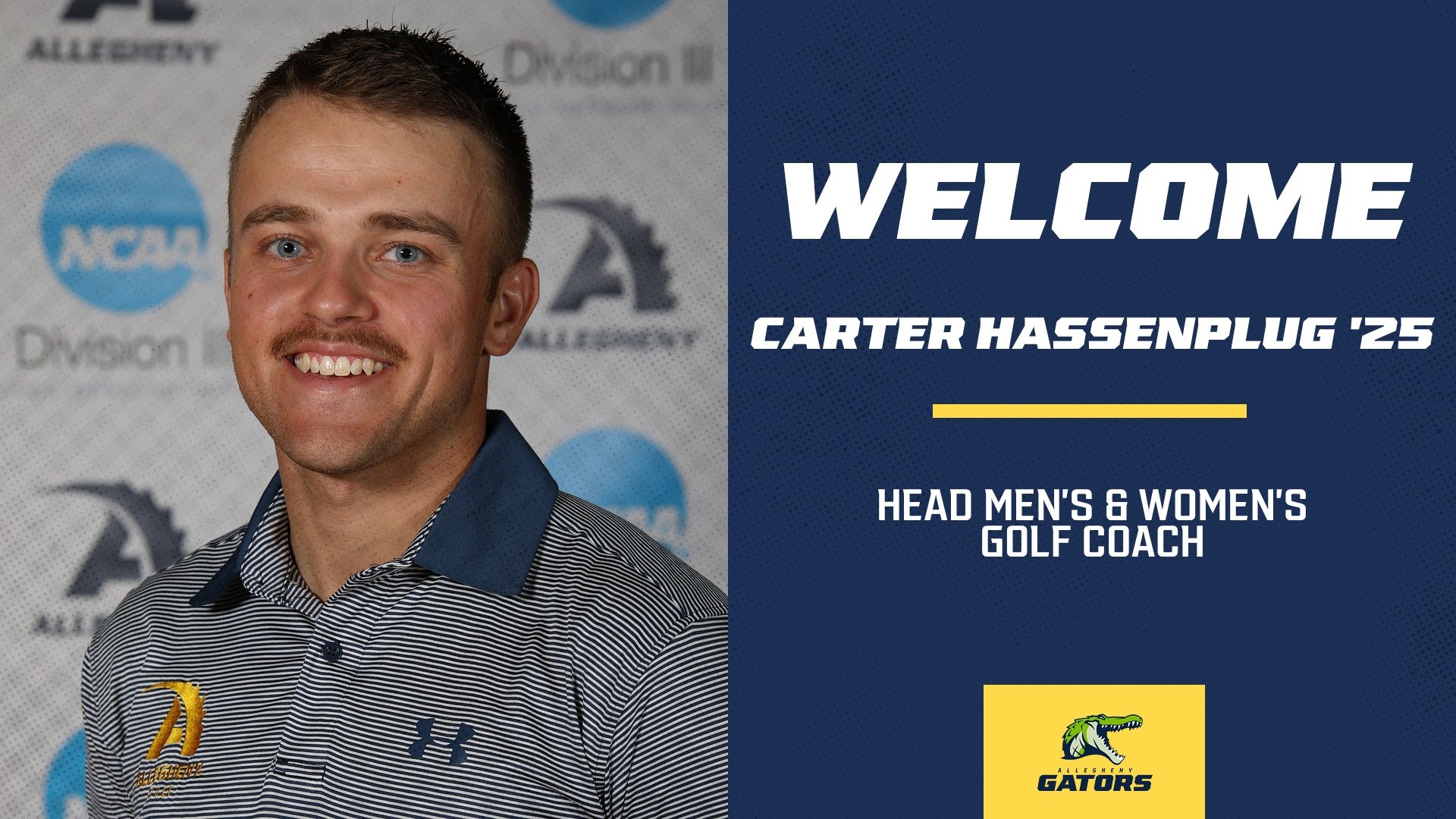 Carter Hassenplug '25, new head men's & women's golf coach.