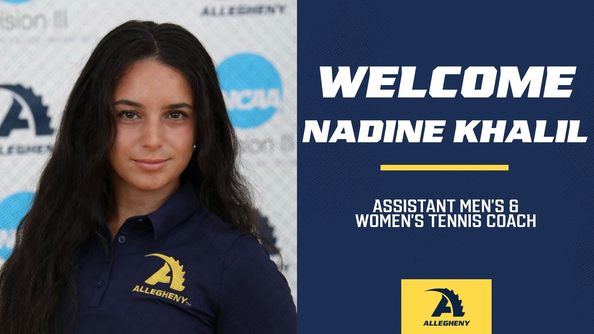Welcome Nadine Khalil, assistant men's and women's tennis coach.