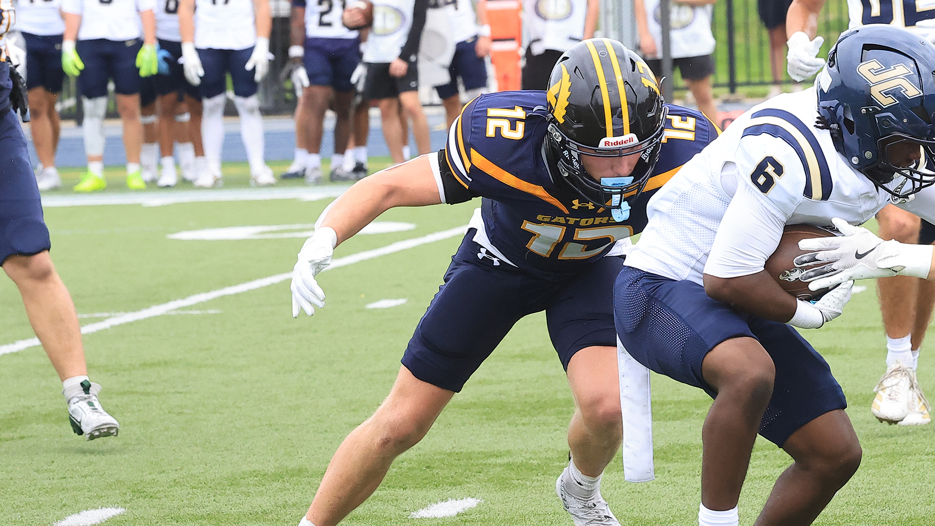 Allegheny College football vs. Juniata, 9–12-26. Photo by Ed Mailliard.
