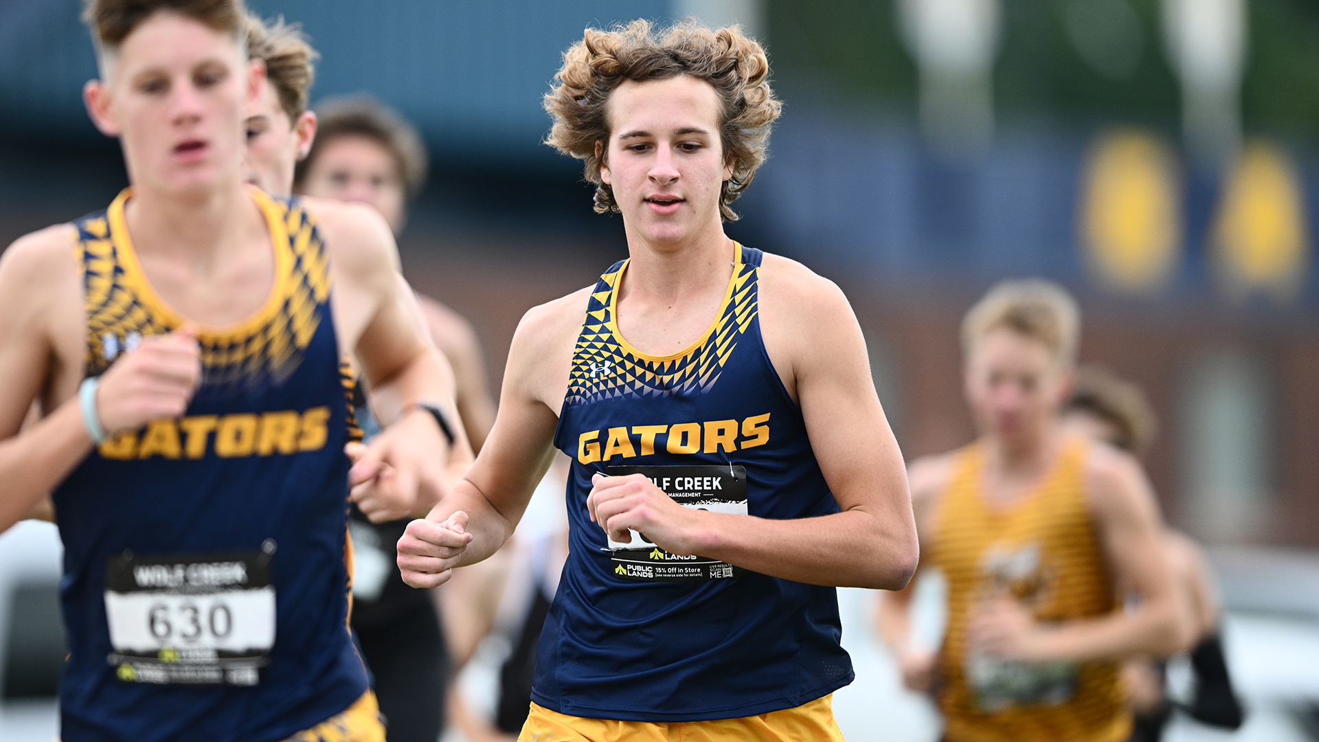 The Allegheny men's cross country team competes at the 2026 Ben Mourer '07 Classic. Photo by Robert Hayes