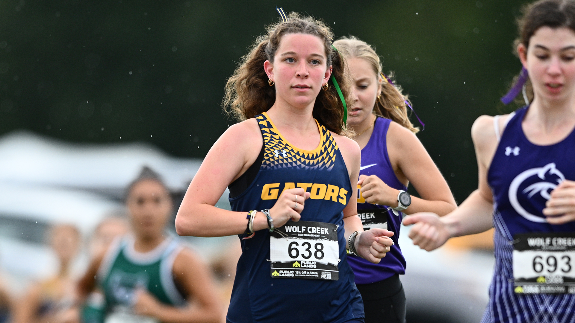 The Allegheny women's cross country team competes at the 2026 Ben Mourer '07 Classic. Photo by Robert Hayes.