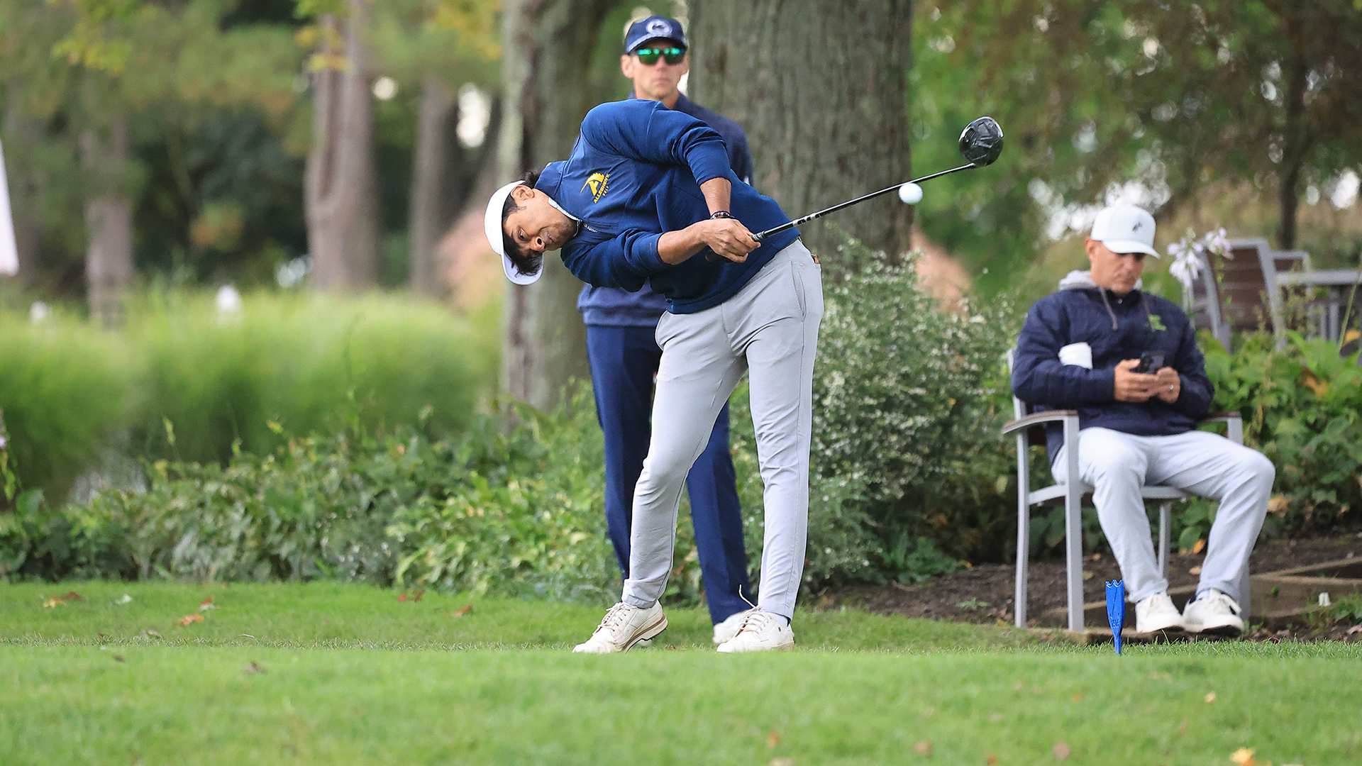 Action at Allegheny College’s Guy and Jeanne Kuhn Memorial Invitational Golf Tournament, Sept. 21, 2026. Photo by Ed Mailliard.