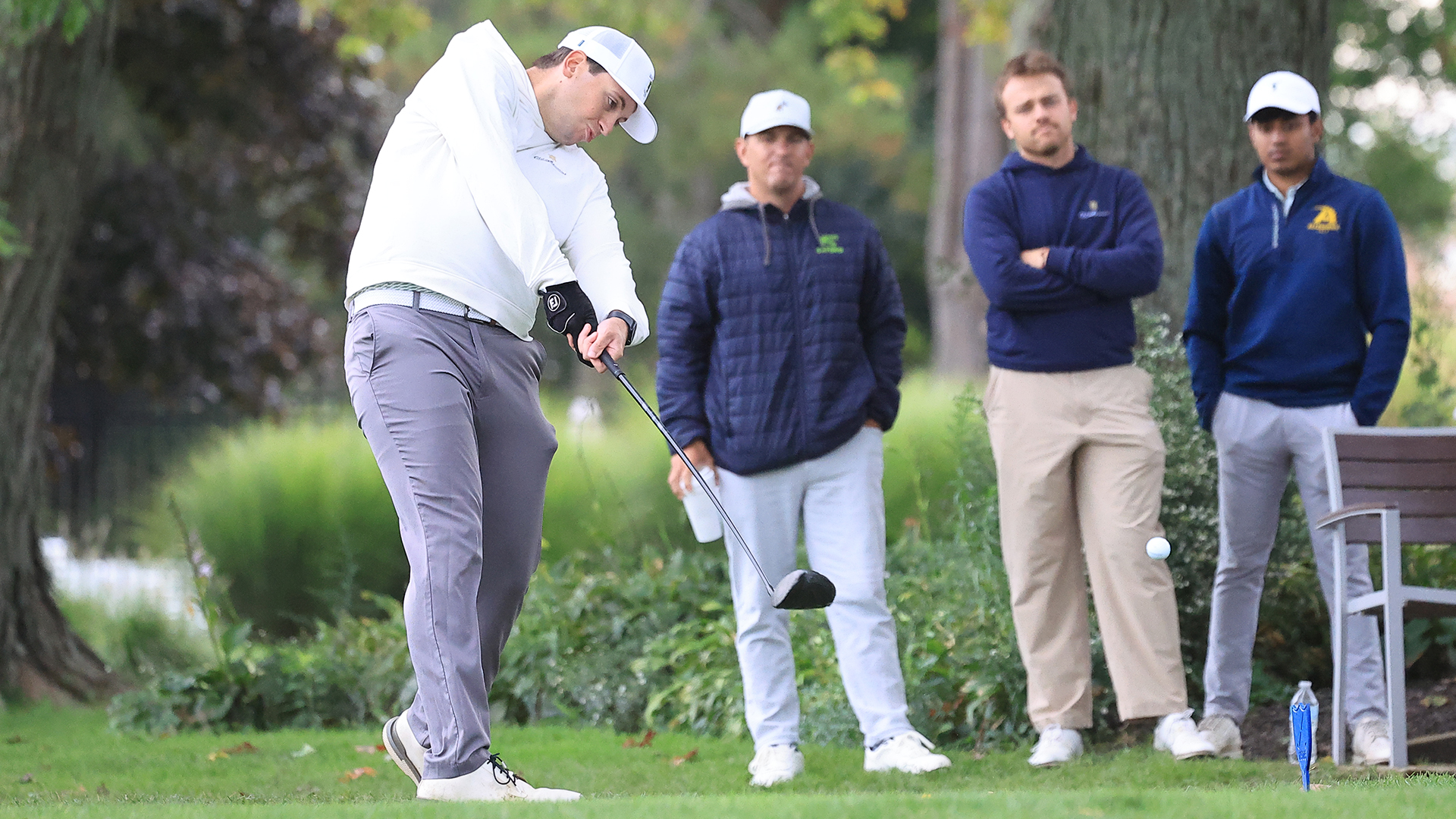 Action at Allegheny College’s Guy and Jeanne Kuhn Memorial Invitational Golf Tournament, Sept. 21, 2026. Photo by Ed Mailliard.